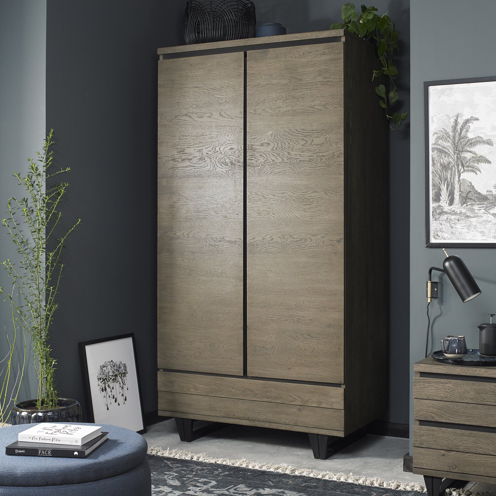 Turner Weathered Oak Double Wardrobe