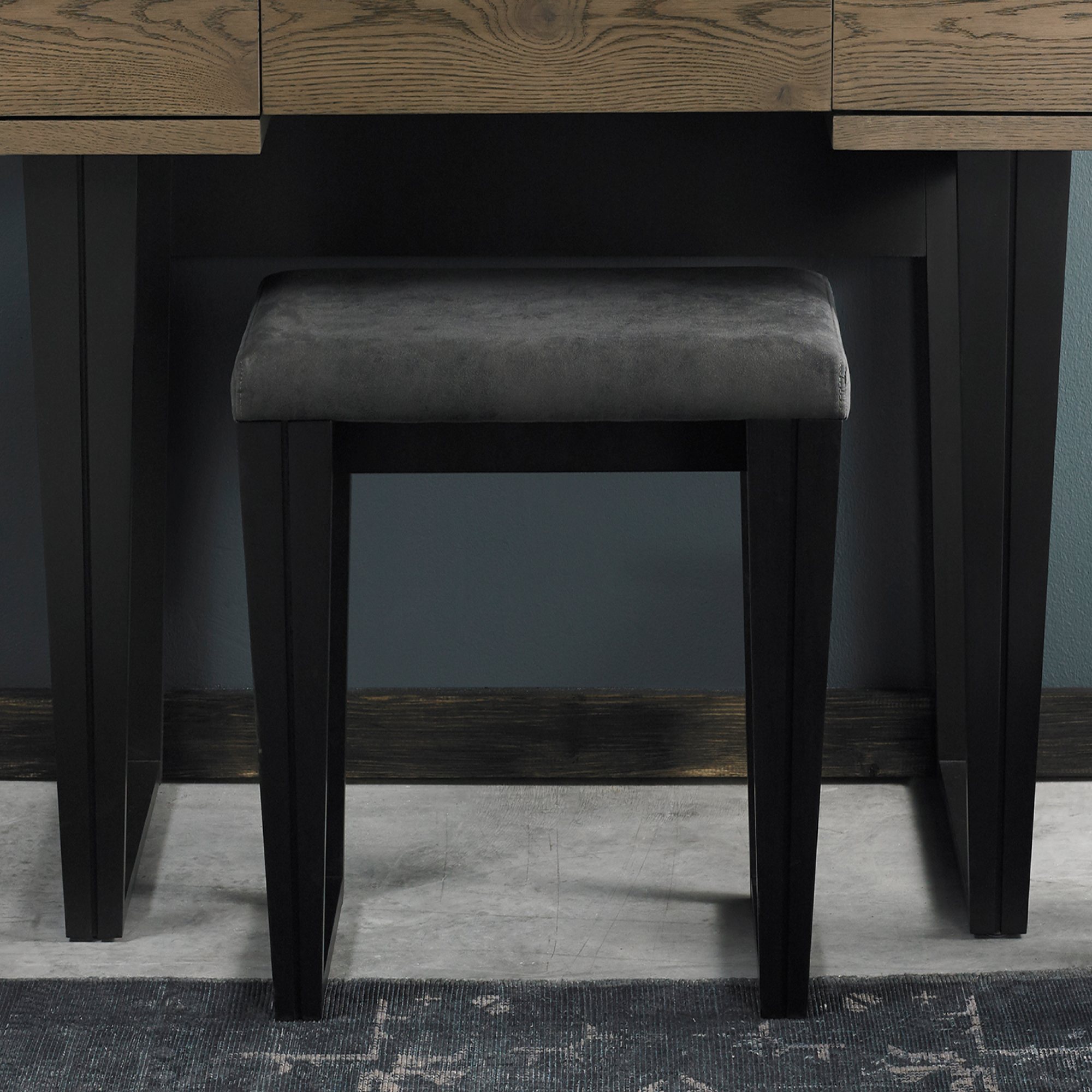 Turner Peppercorn Stool - Dark Grey Fabric