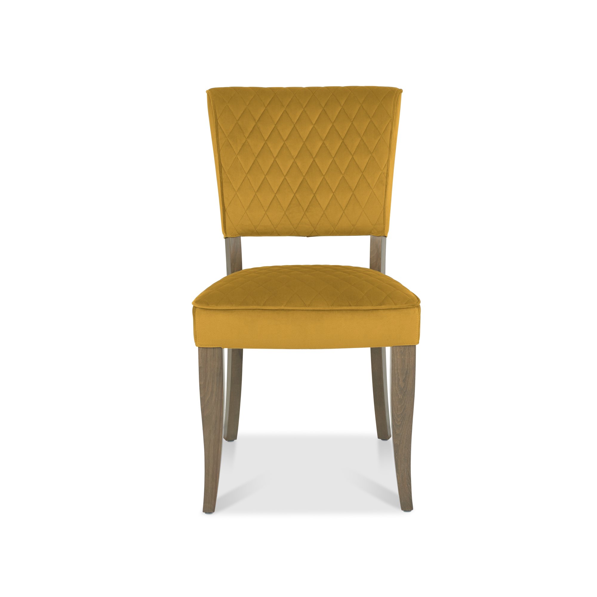 Constable - Fumed Oak Dining Chair in Mustard Velvet (Pair)