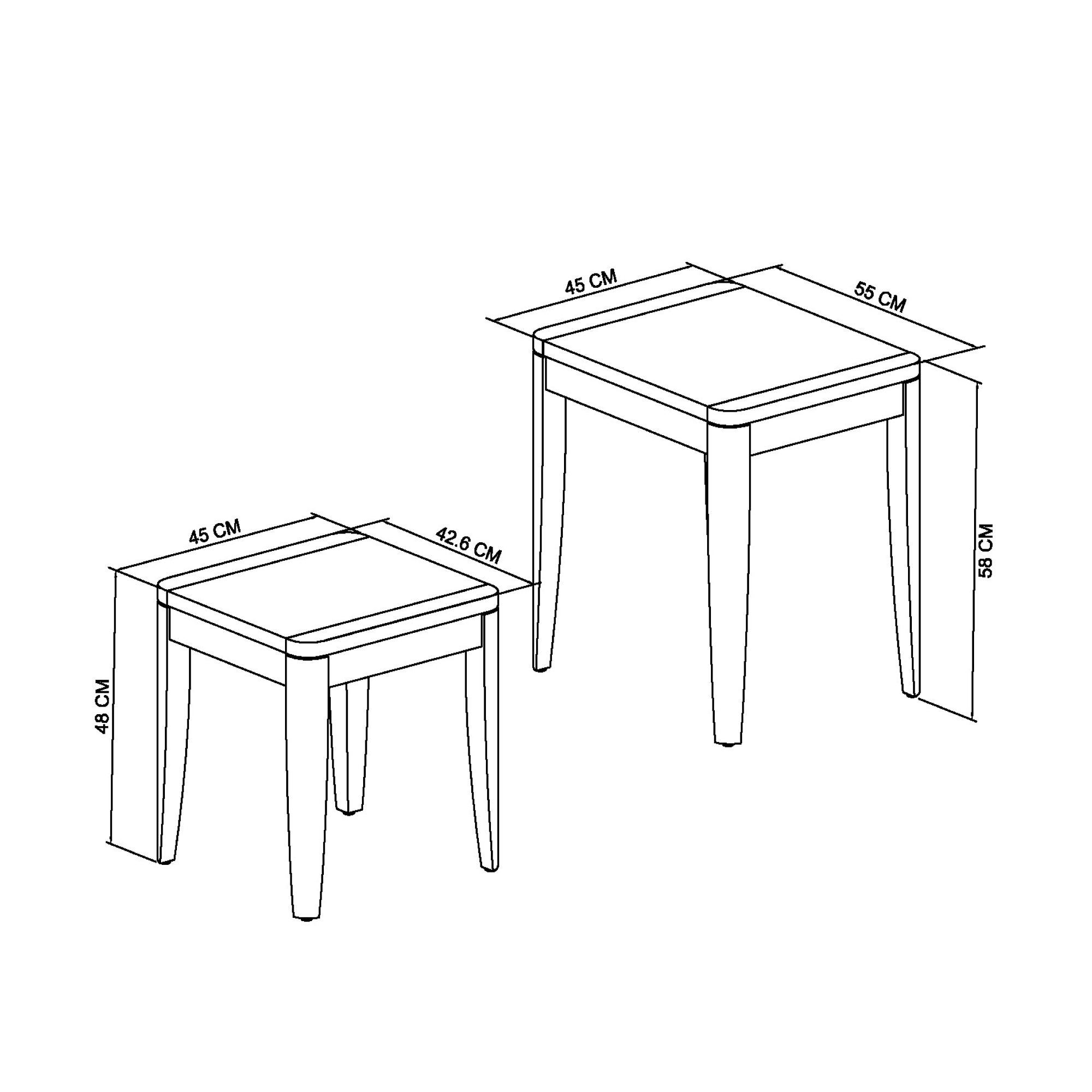 Rushbury - Oak Nest of Tables