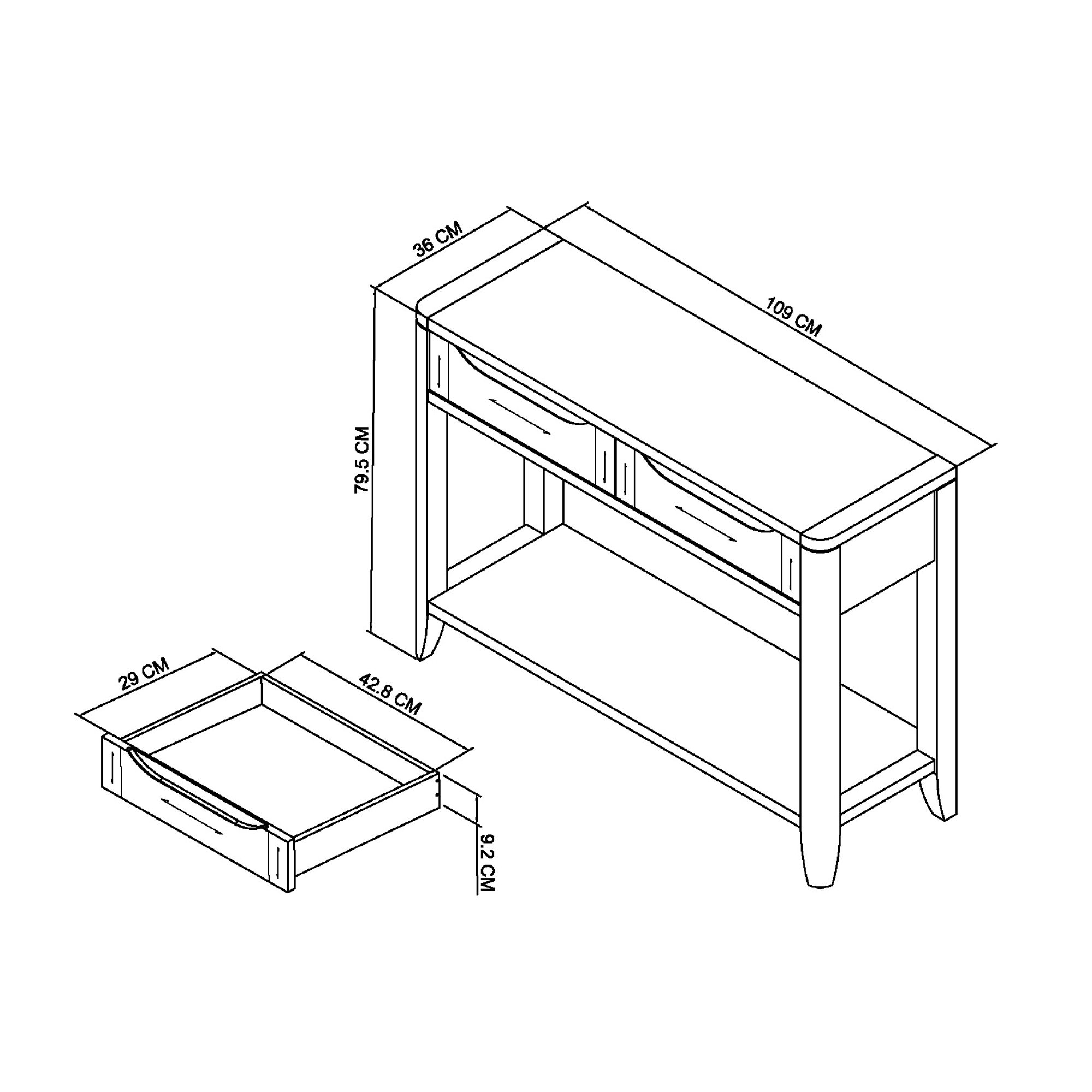 Rushbury - Oak Console Table