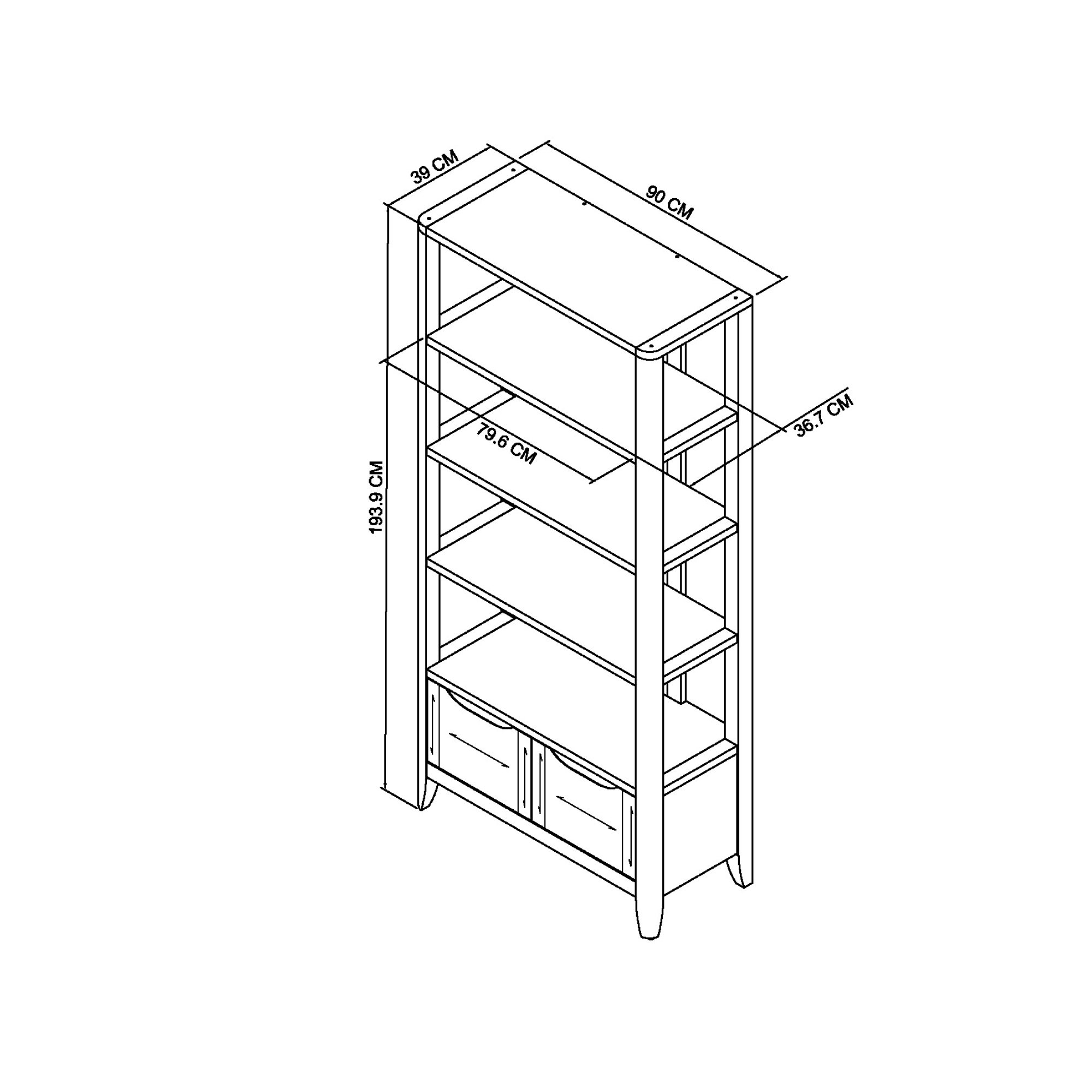 Rushbury - Oak Open Display Unit