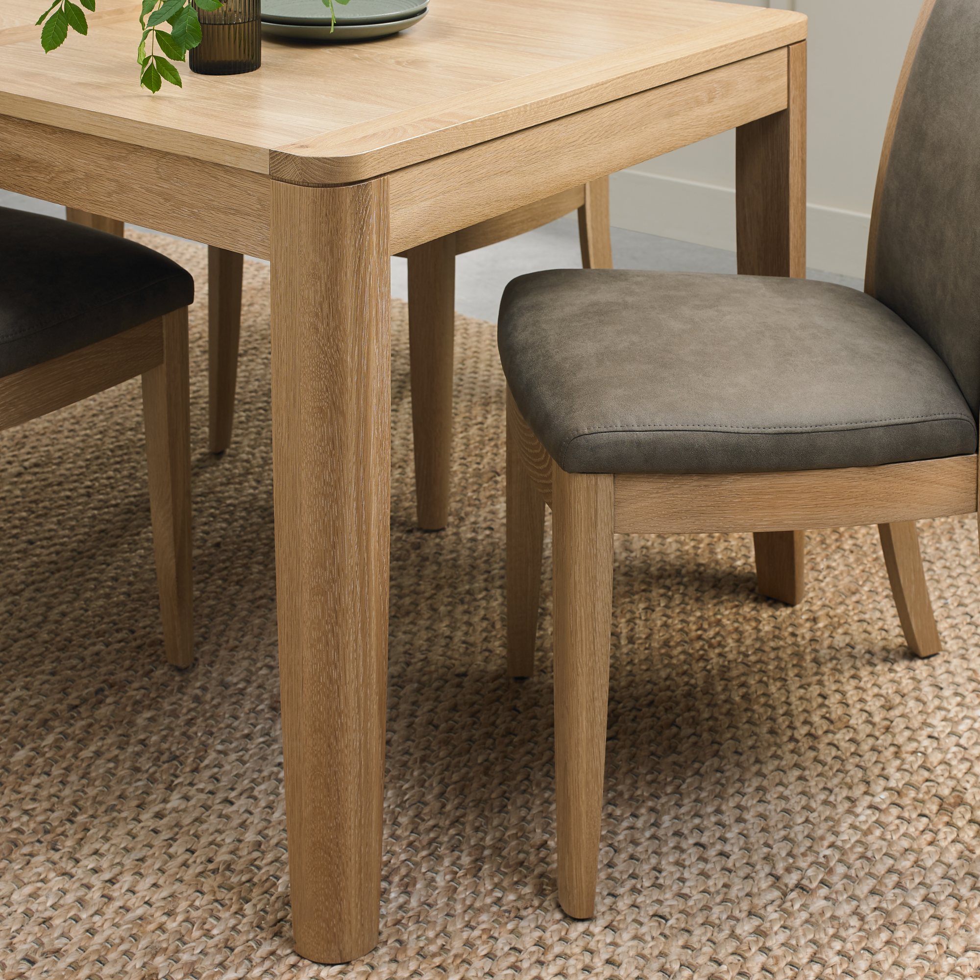 Rushbury - Oak Dining Chair in Mocha Fabric (Pair)