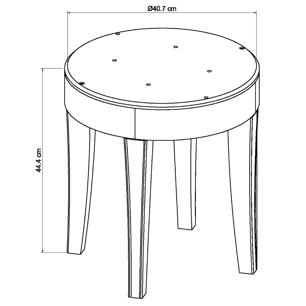 Venet - White Dressing Table Set
