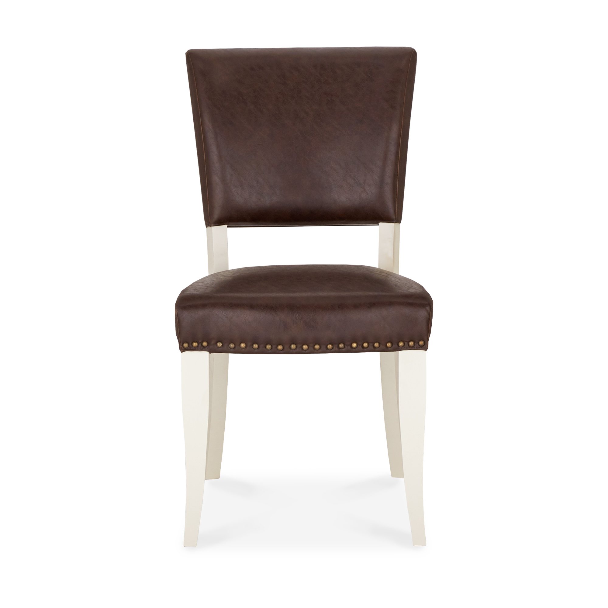 Rivera - Ivory Oak Dining Chair in Espresso Faux Leather (Pair)