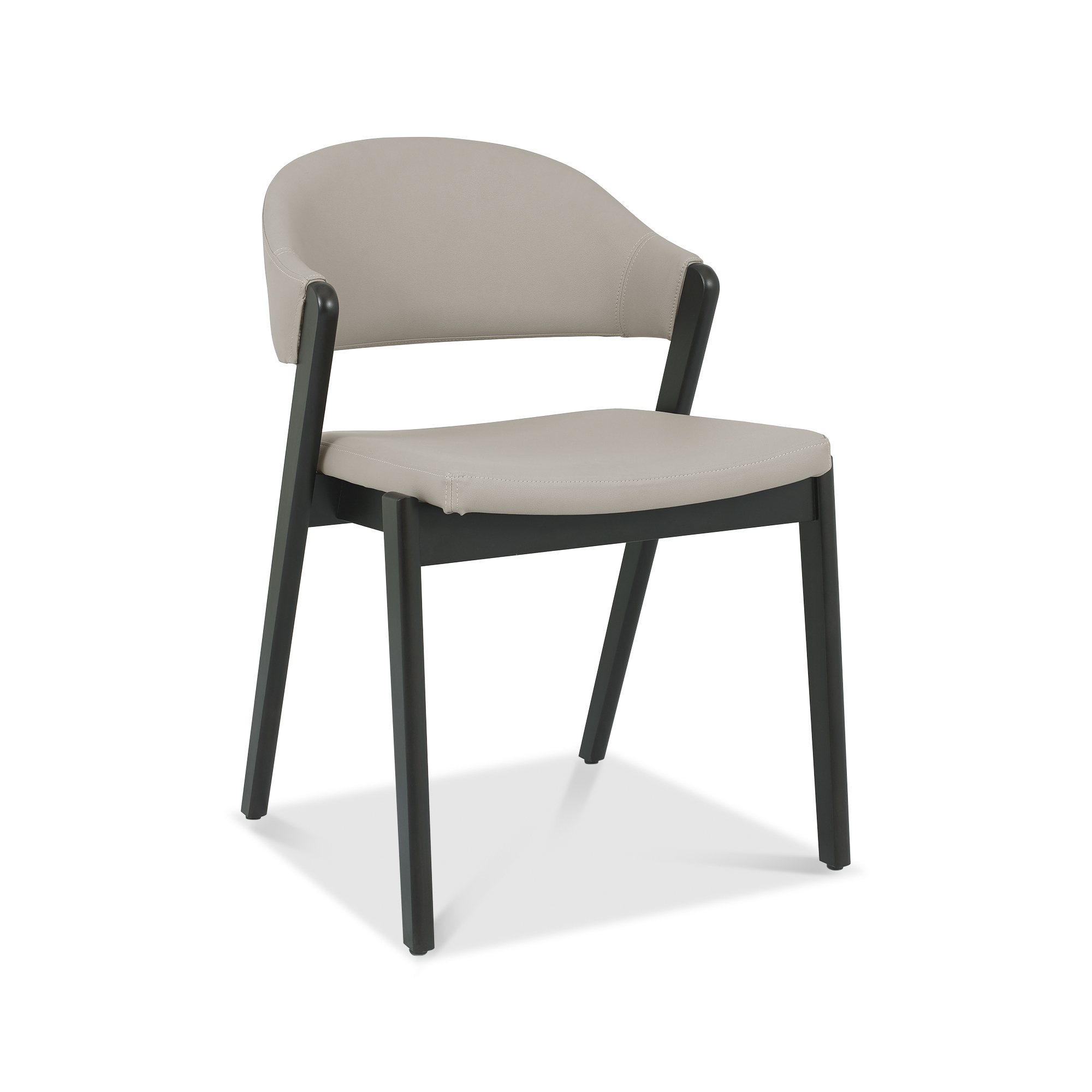 Rosen - Peppercorn Dining Chair in Grey Bonded Leather (Pair)