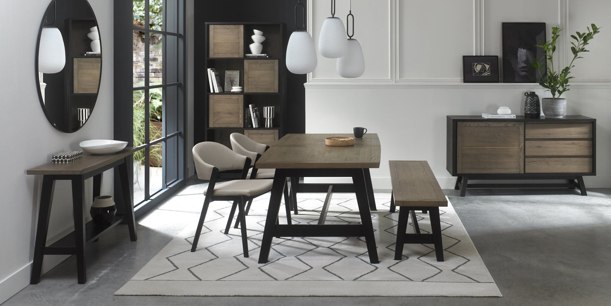 Rosen - Peppercorn Dining Chair in Grey Bonded Leather (Pair)