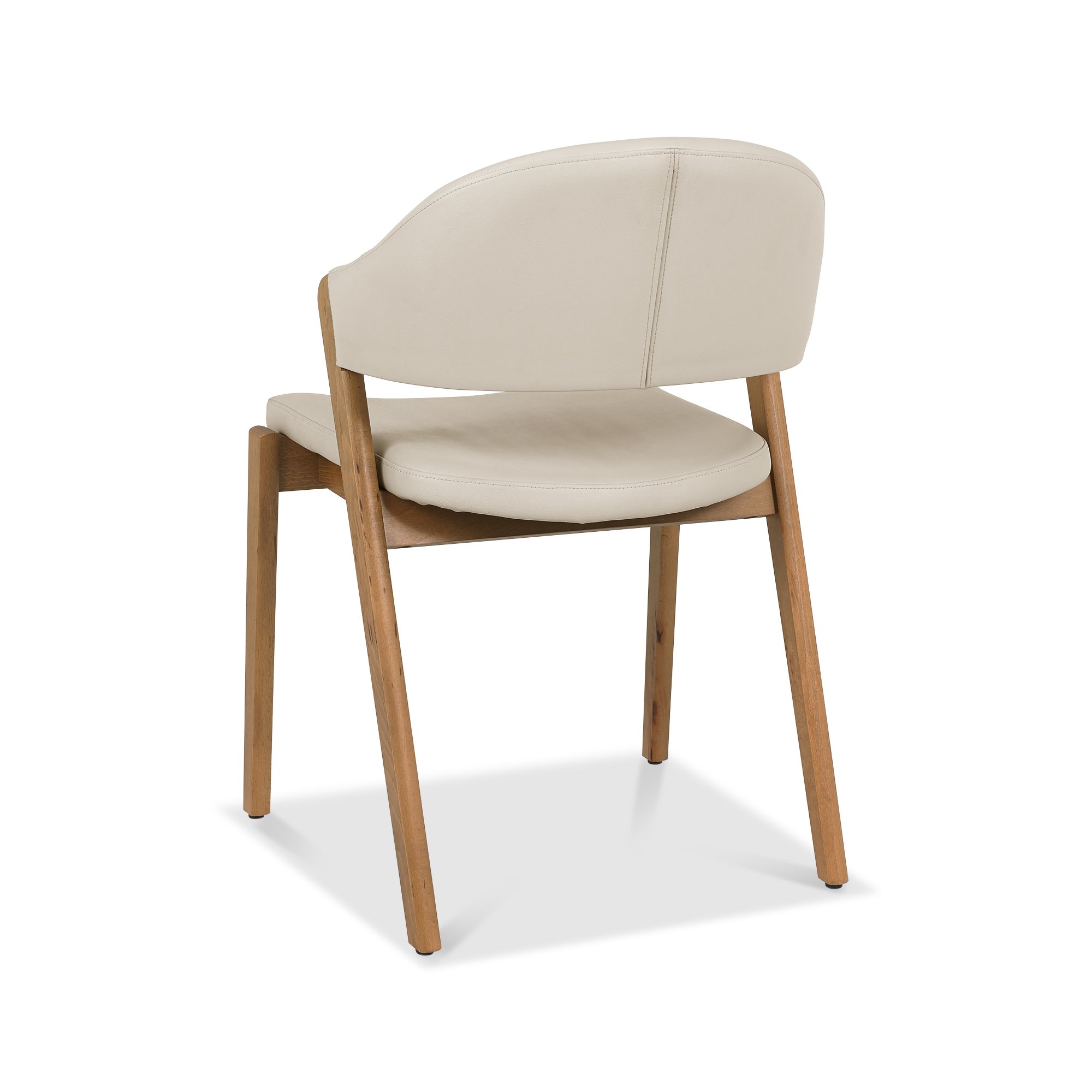 Rosen - Rustic Oak Dining Chair in Ivory Bonded Leather (Pair)