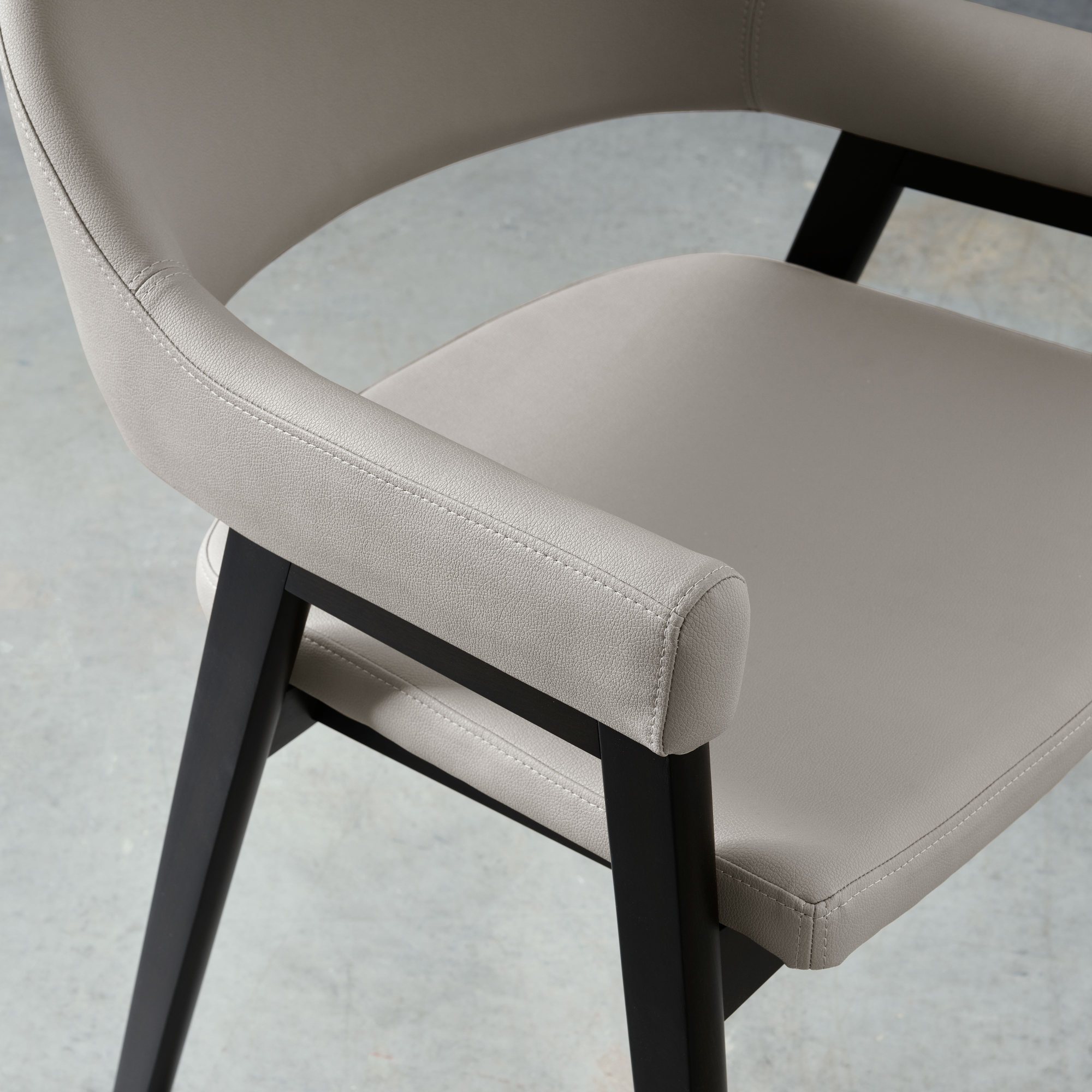 Rosen - Peppercorn Dining Arm Chair in Grey Bonded Leather (Pair)