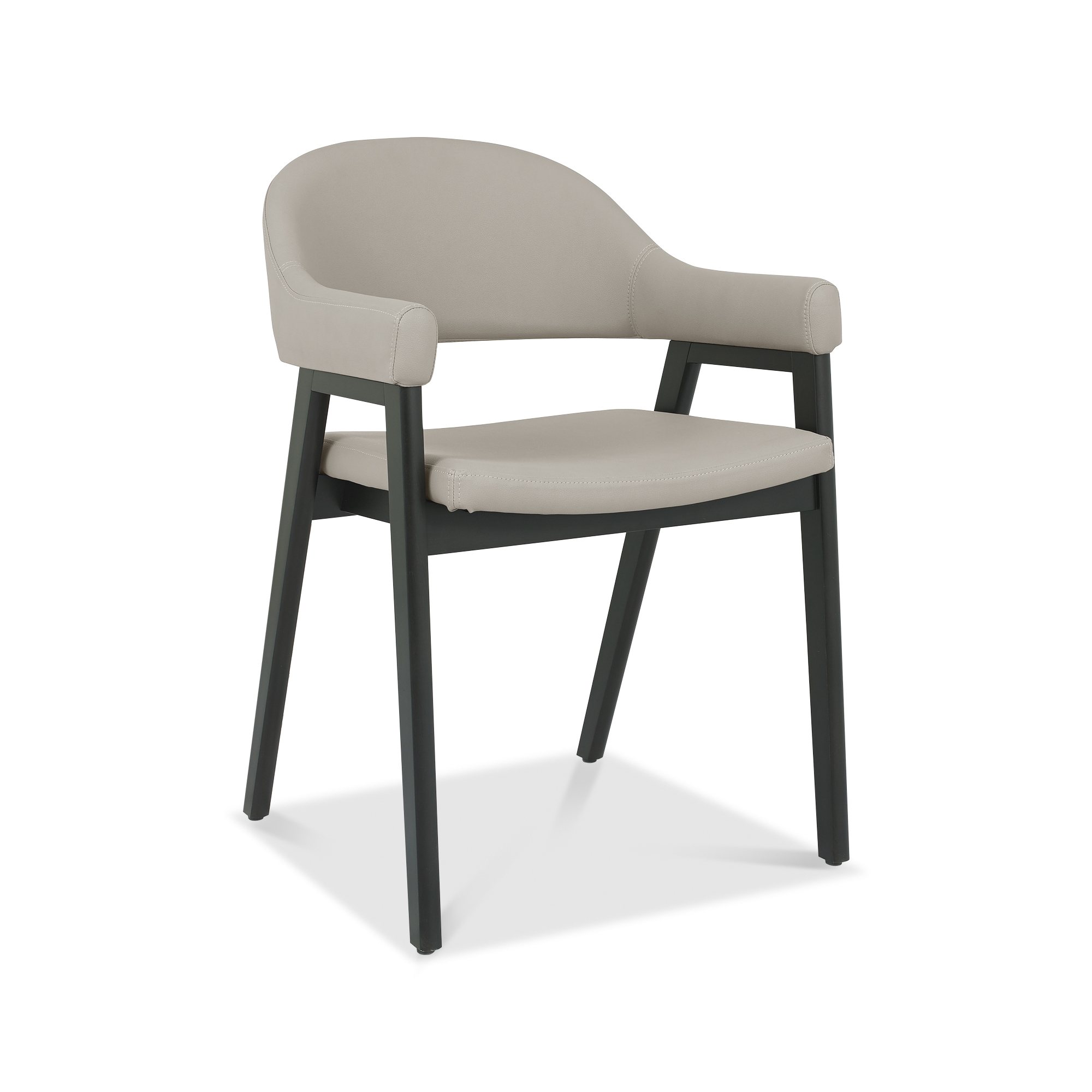 Rosen - Peppercorn Dining Arm Chair in Grey Bonded Leather (Pair)