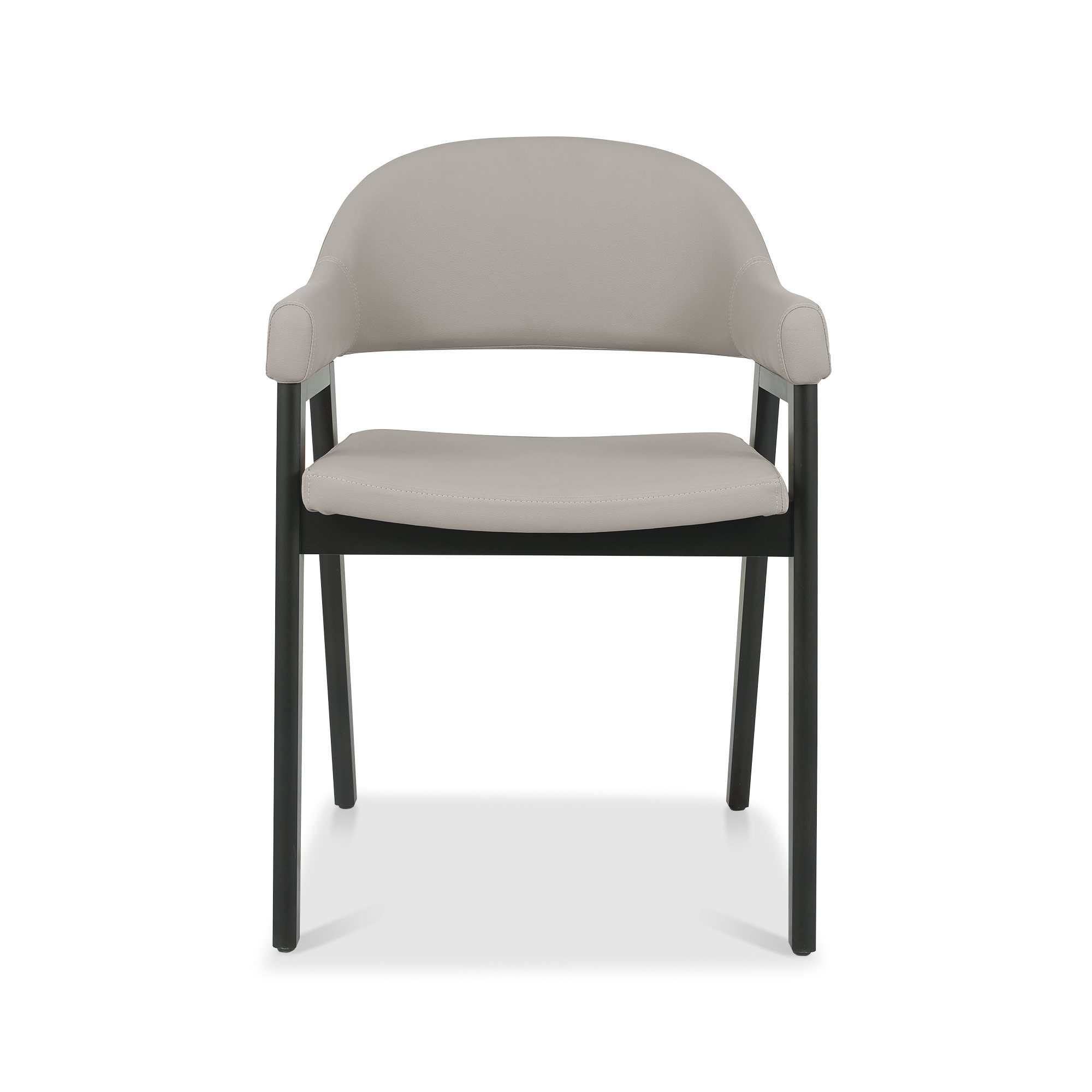 Rosen - Peppercorn Dining Arm Chair in Grey Bonded Leather (Pair)
