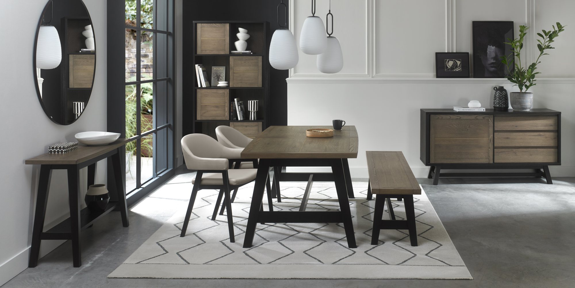 Rosen - Peppercorn Dining Arm Chair in Grey Bonded Leather (Pair)