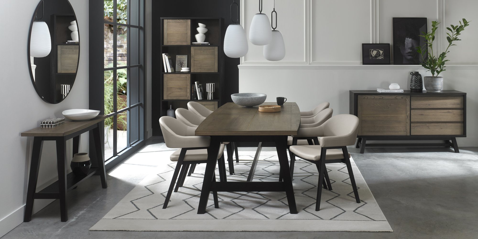 Rosen - Peppercorn Dining Arm Chair in Grey Bonded Leather (Pair)