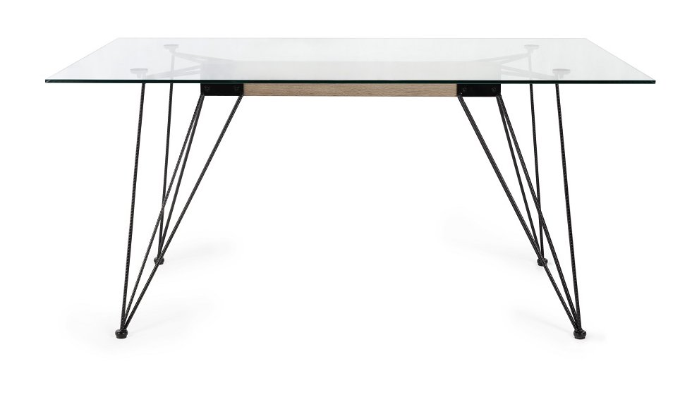 Miro - Glass 6 Seater Dining Table & 6 Grey Velvet Seurat Dining Chairs