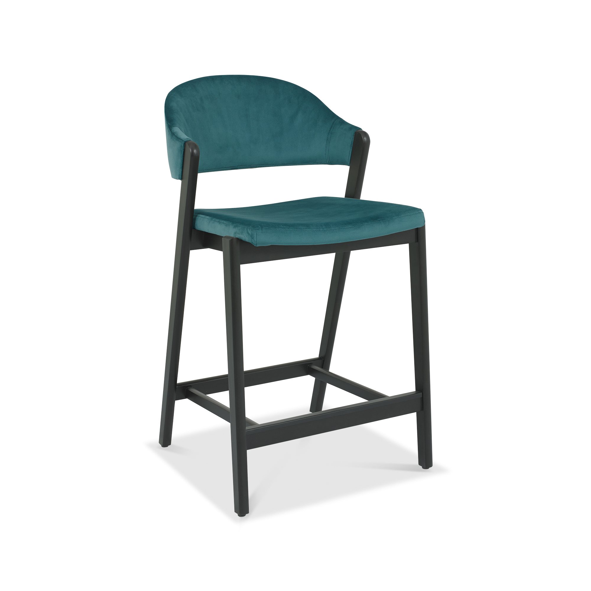 Rosen - Peppercorn Bar Stool in Azure Velvet