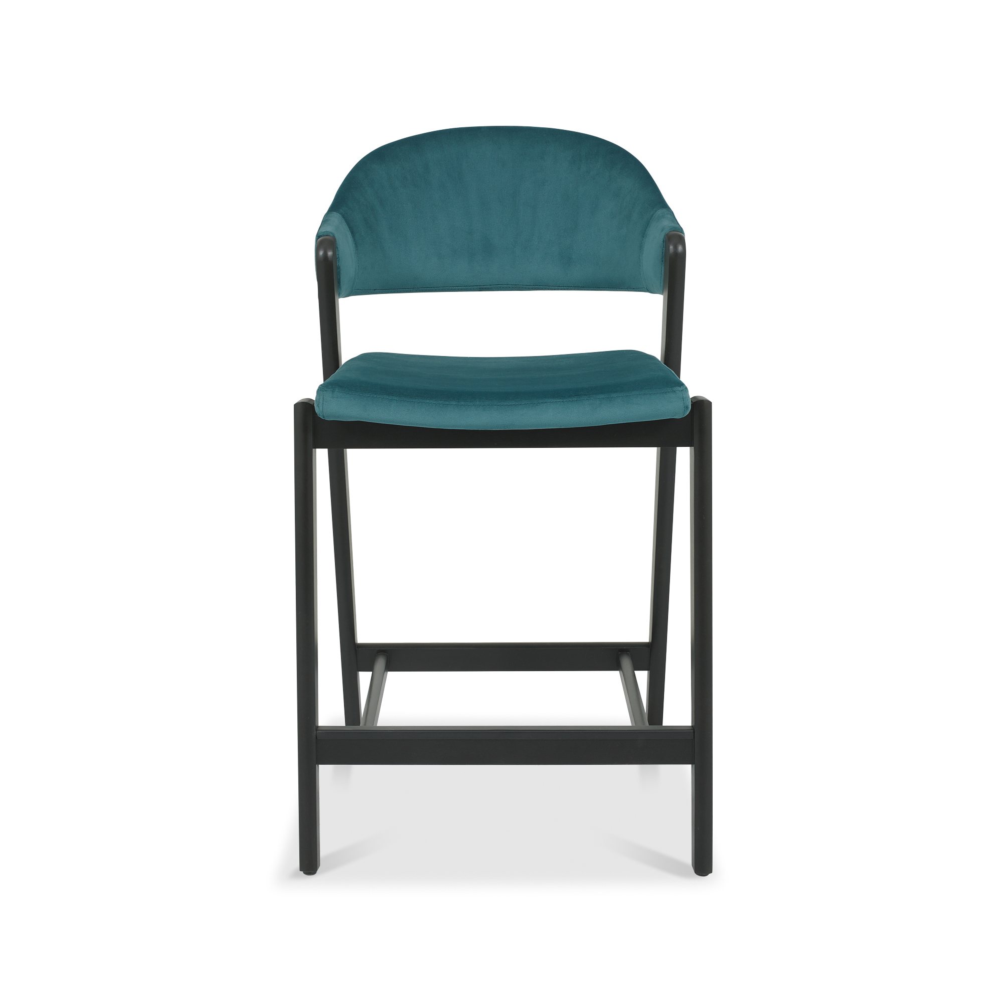 Rosen - Peppercorn Bar Stool in Azure Velvet