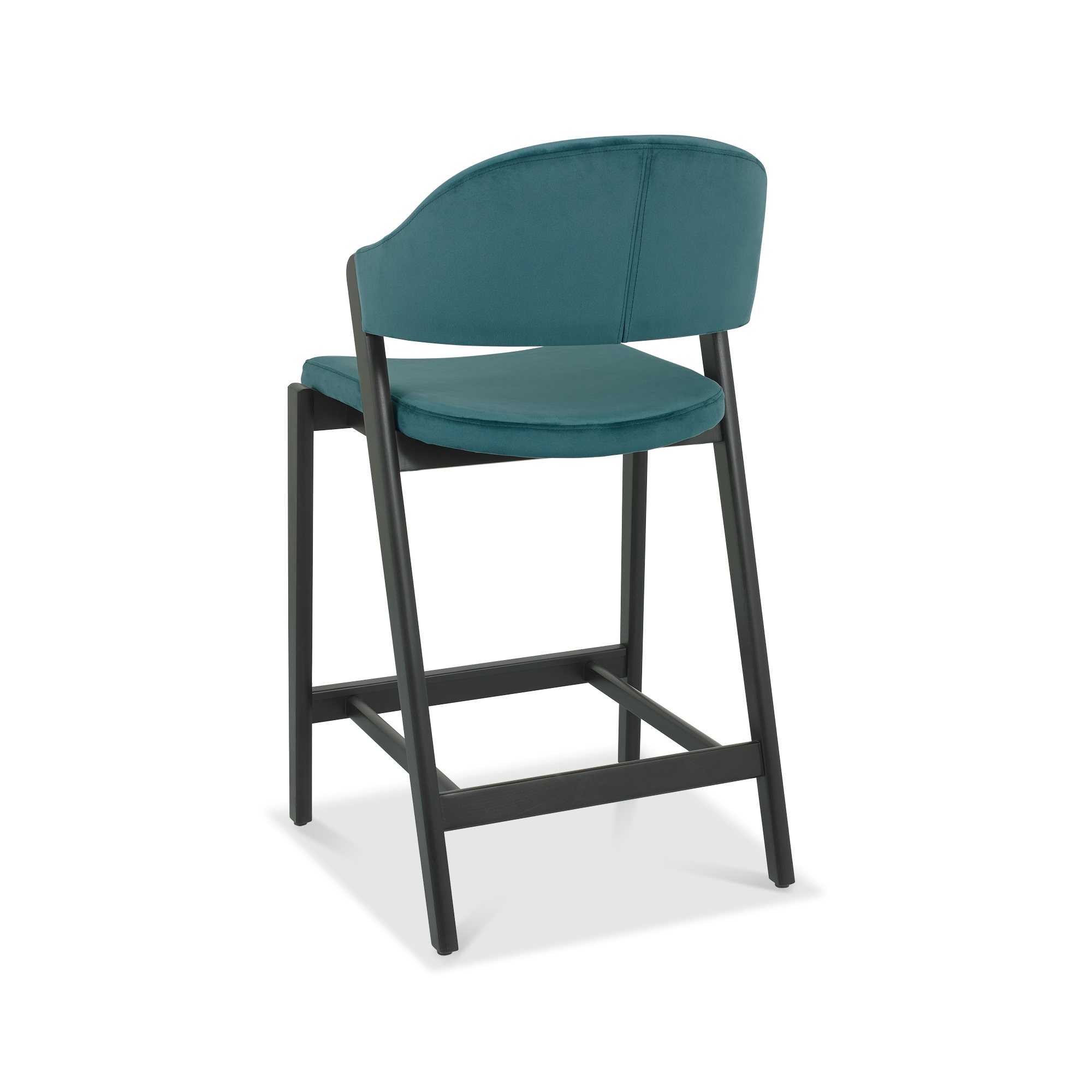 Rosen - Peppercorn Bar Stool in Azure Velvet