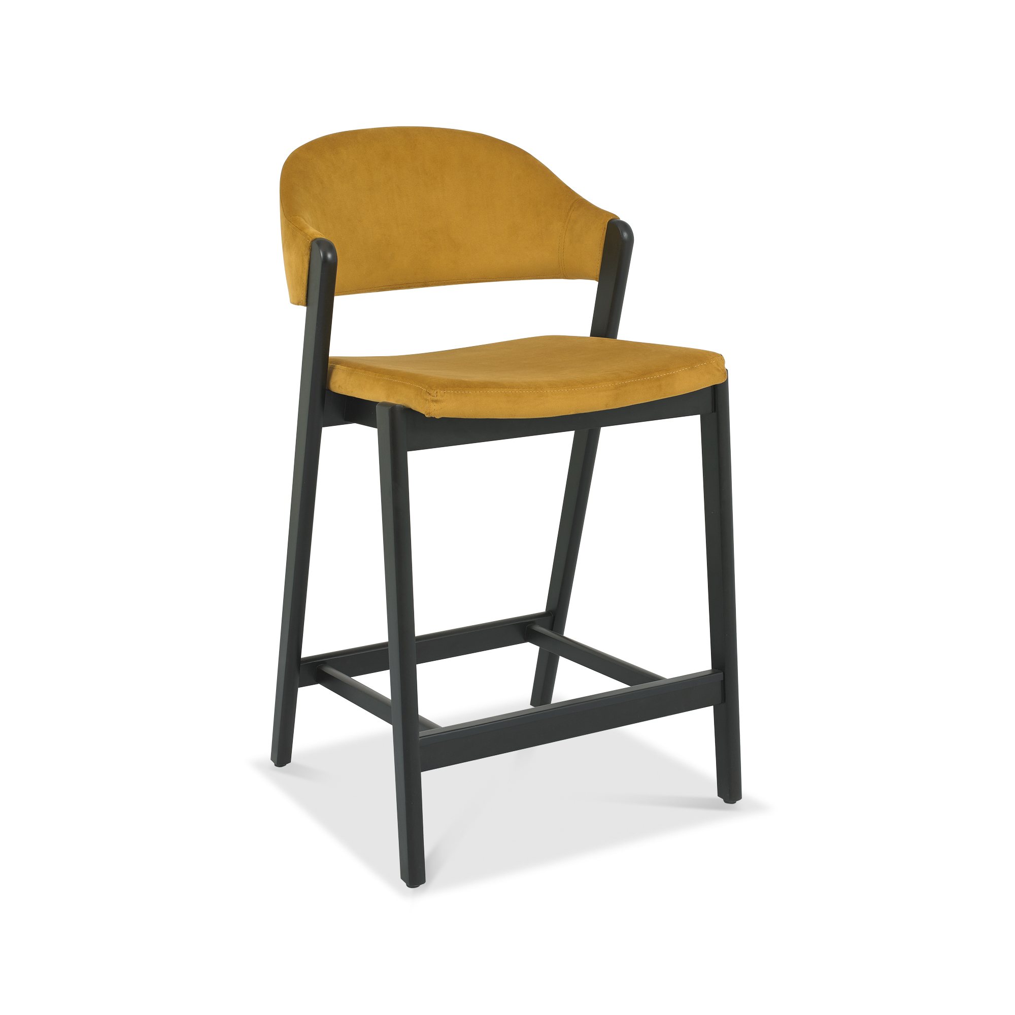 Rosen - Peppercorn Bar Stool in Dark Mustard Velvet