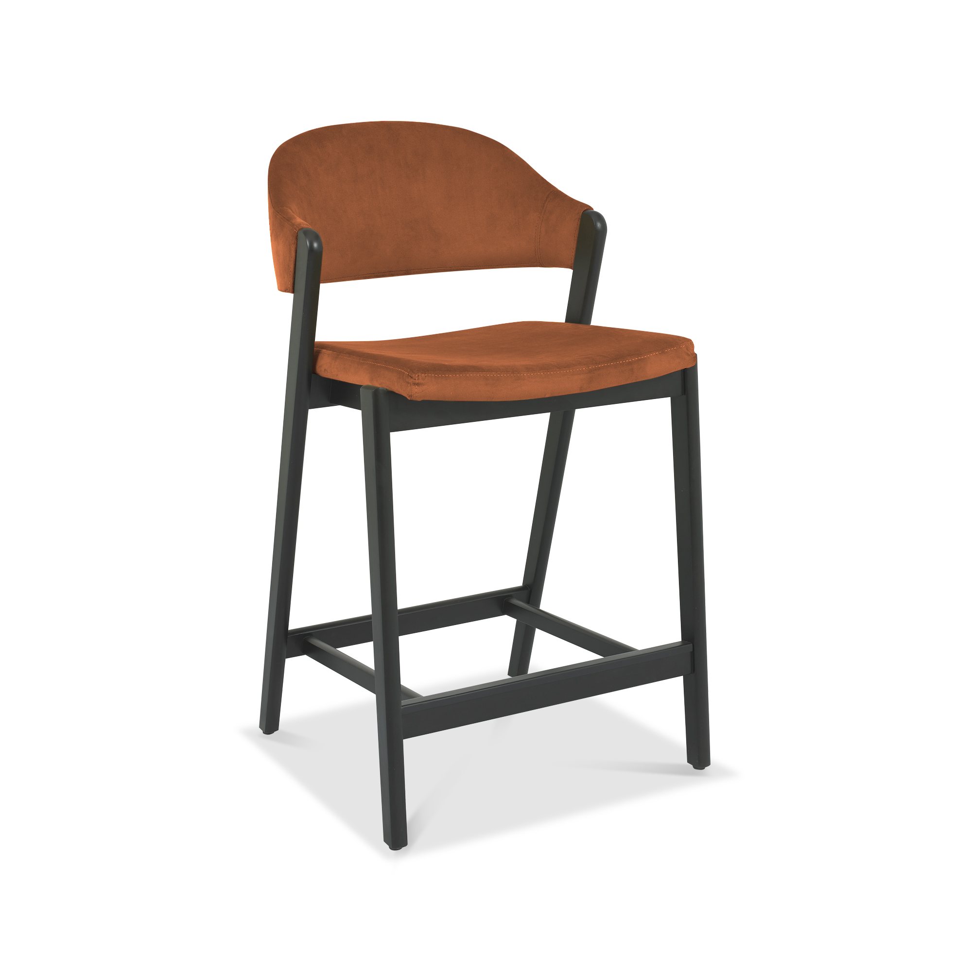 Rosen - Peppercorn Bar Stool in Rust Velvet