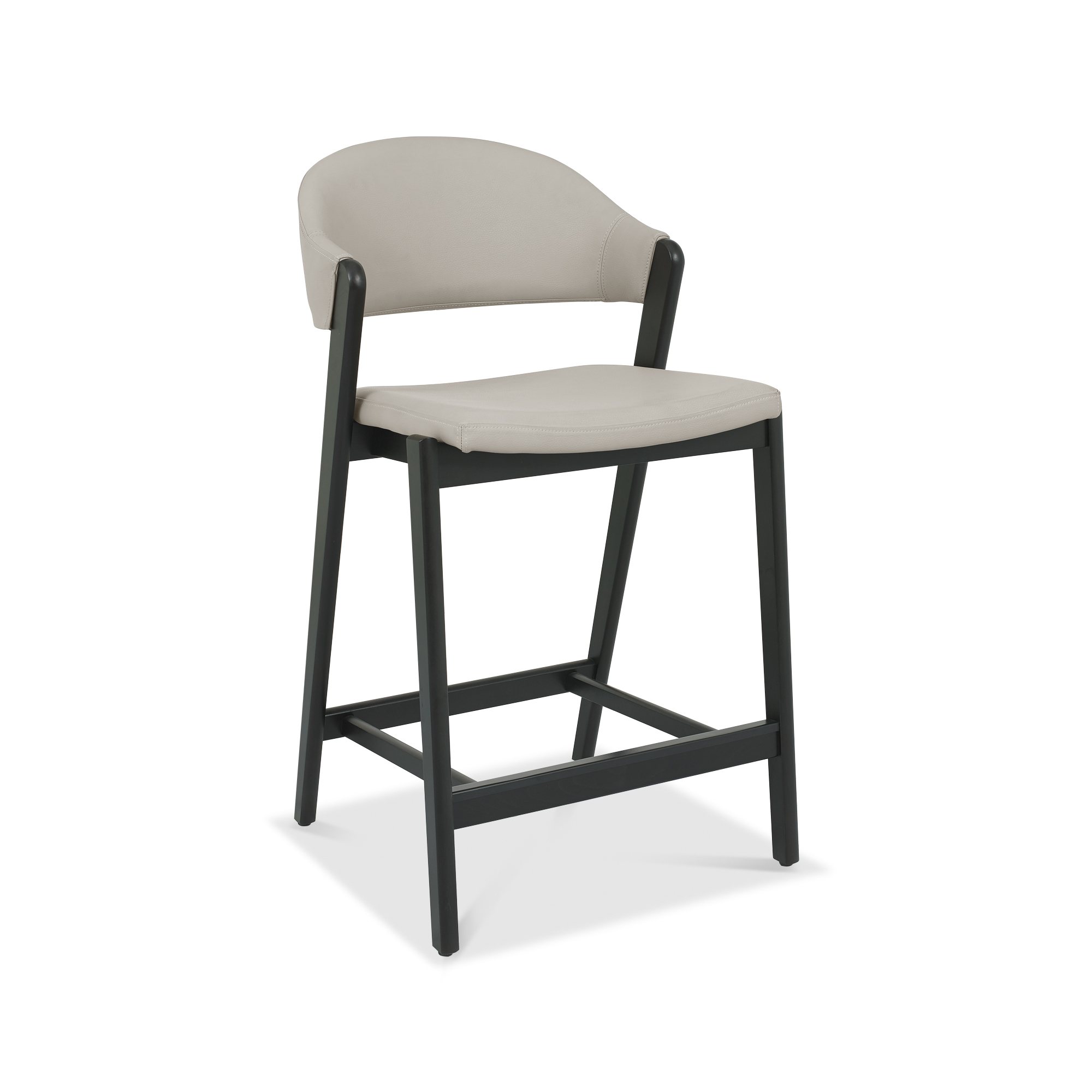 Rosen - Peppercorn Bar Stool in Grey Bonded Leather