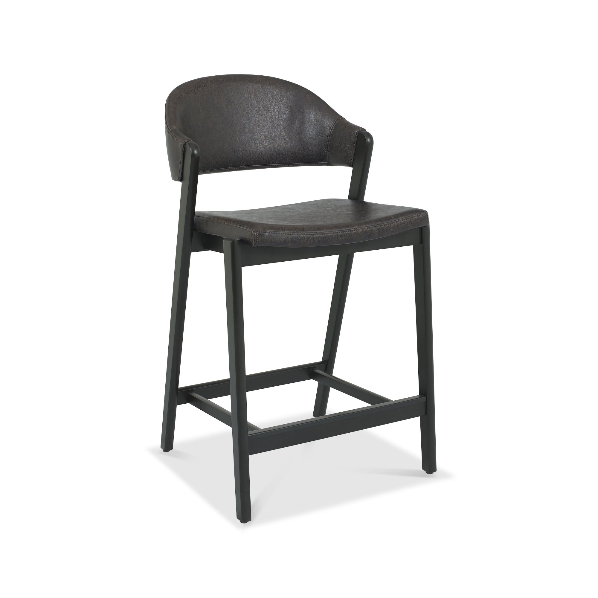 Rosen - Peppercorn Bar Stool in Vintage Brown Bonded Leather