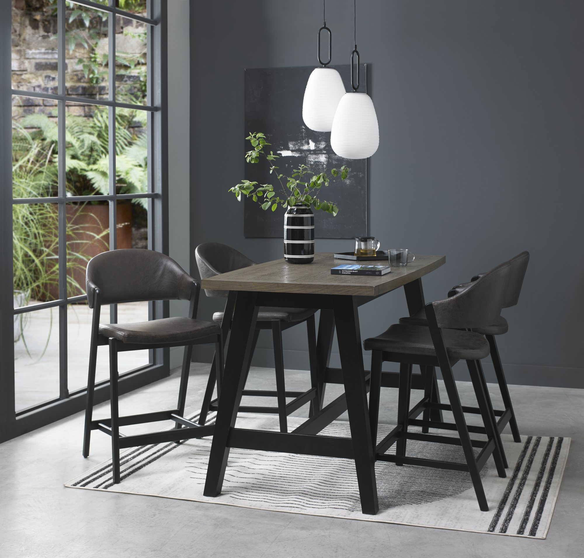 Rosen - Peppercorn Bar Stool in Vintage Brown Bonded Leather