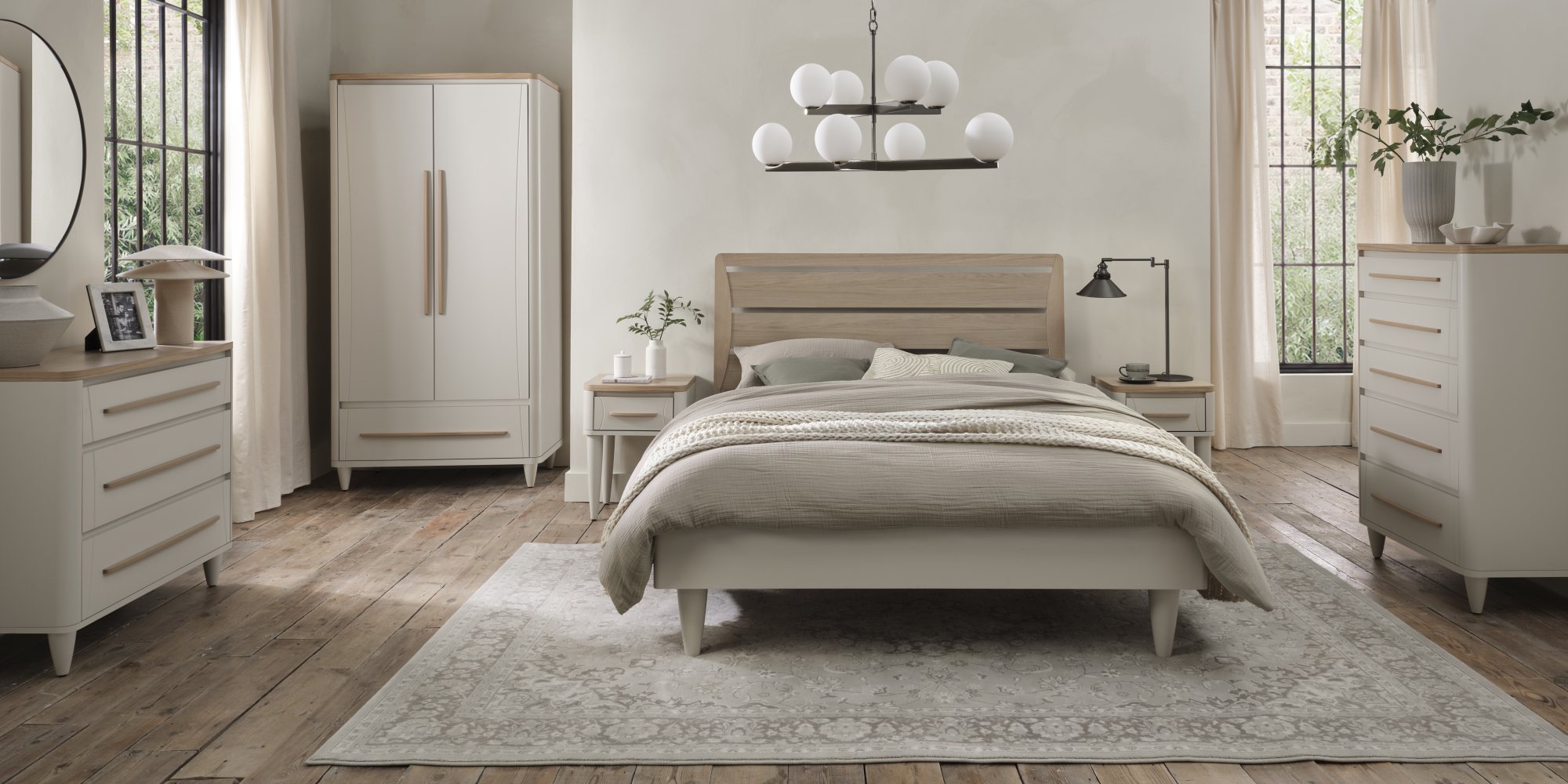 Norman - Scandi Oak 2 Drawer Bedside Table