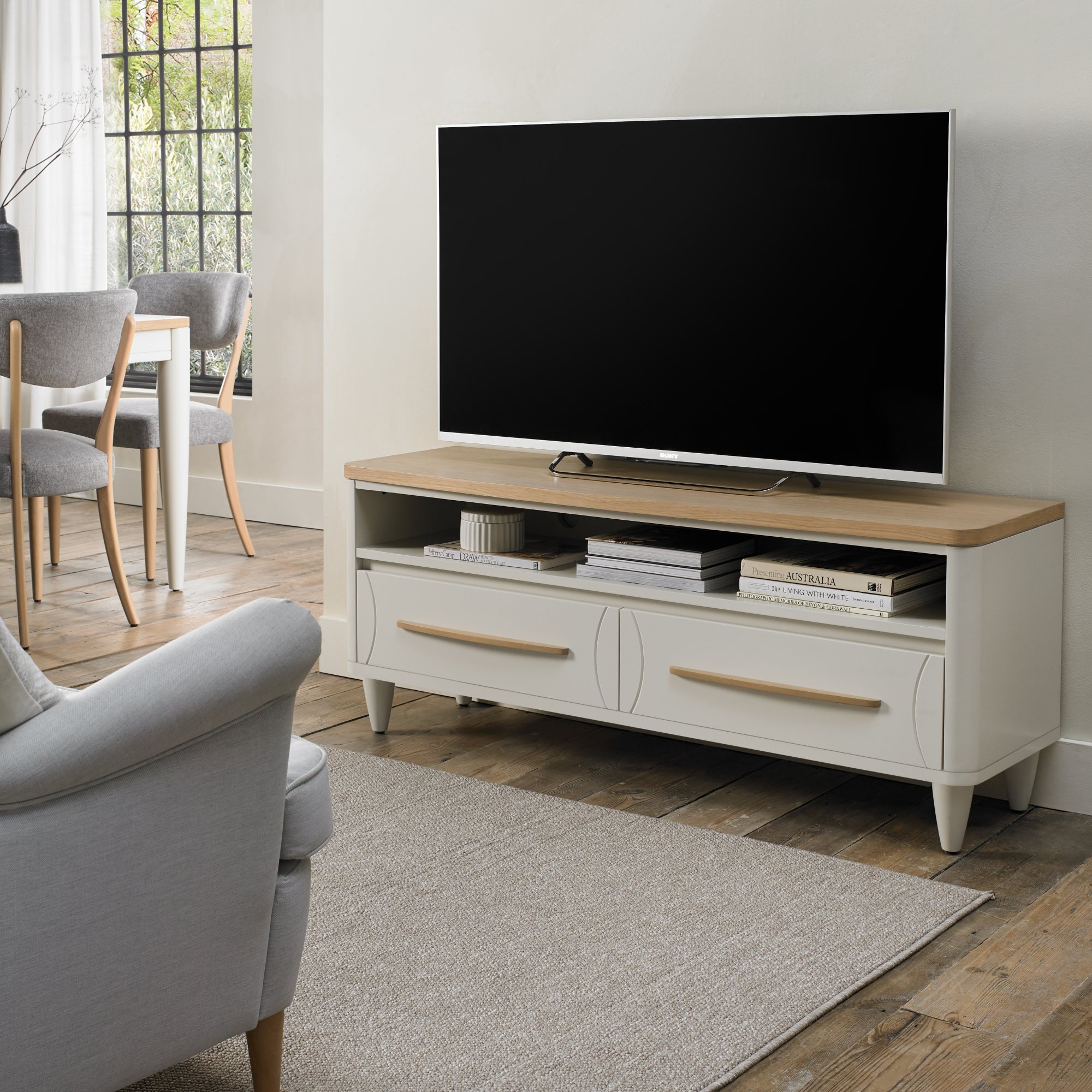 Norman Scandi Oak & Soft Grey Entertainment Unit