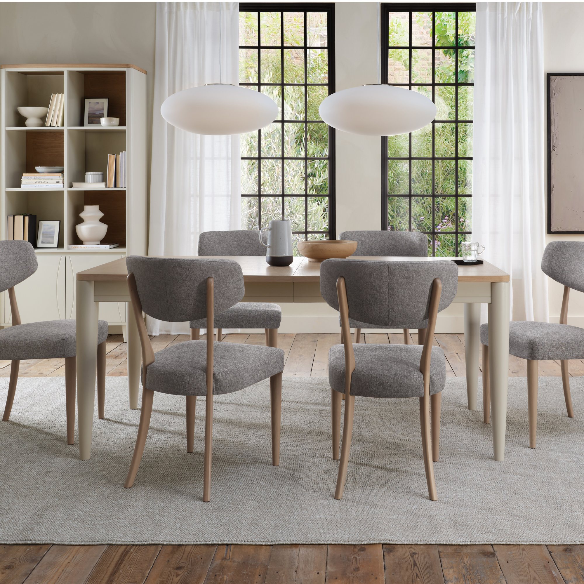 Norman Scandi Oak & Soft Grey 6-8 Extension Dining Table
