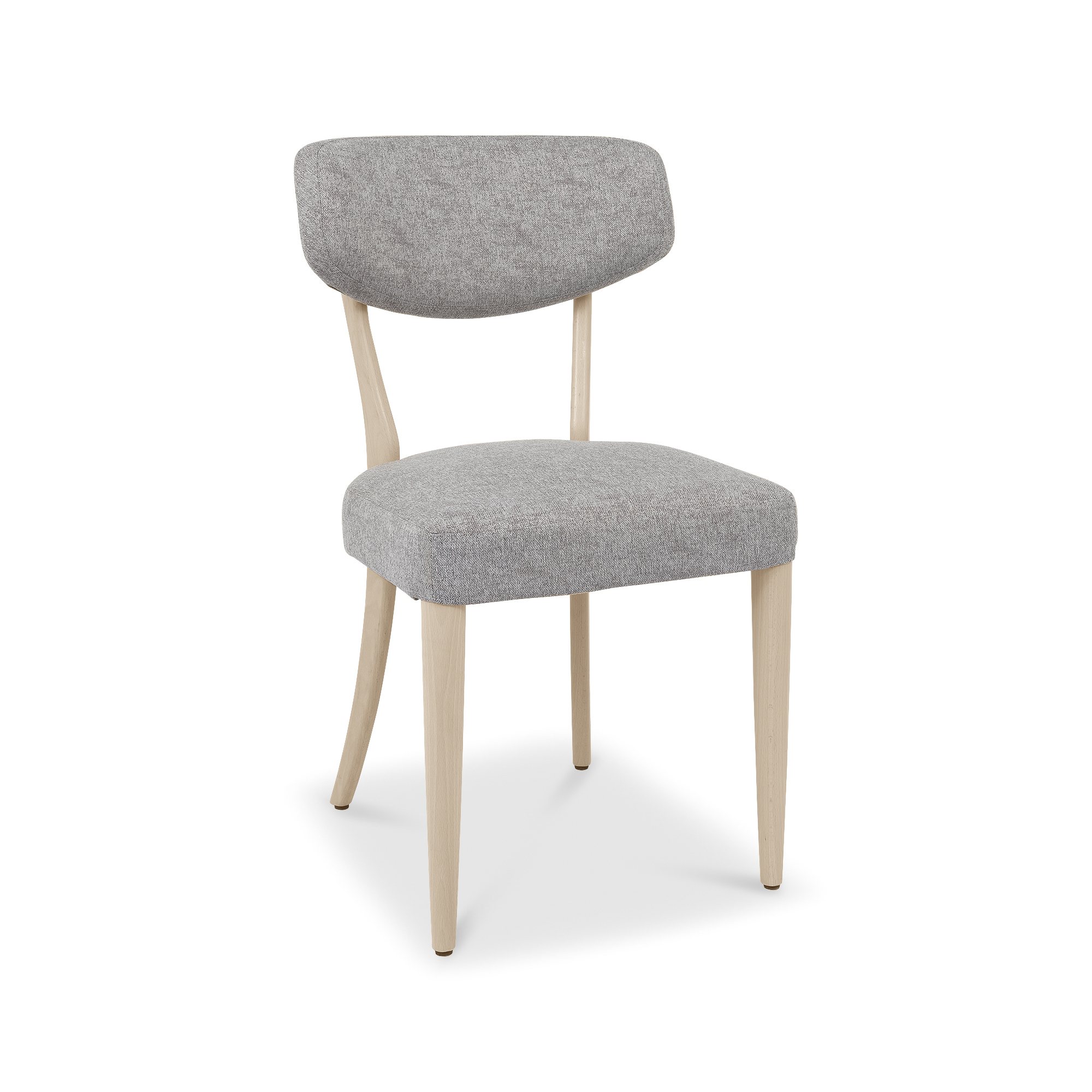 Norman - Scandi Oak Dining Chair in Grey Fabric (Pair)
