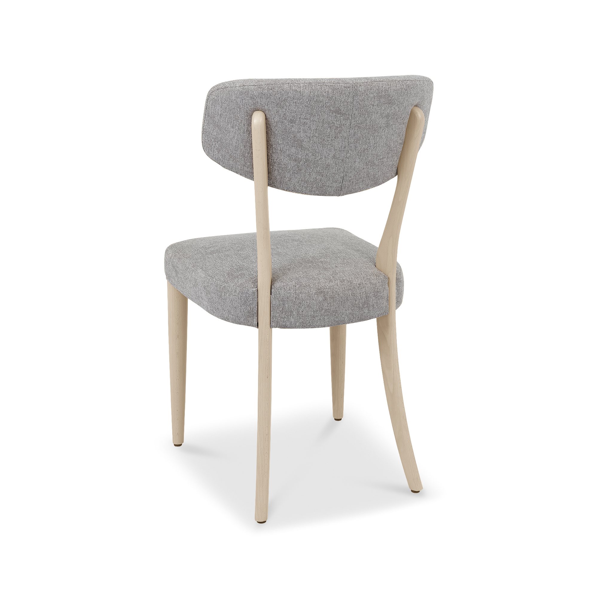 Norman - Scandi Oak Dining Chair in Grey Fabric (Pair)