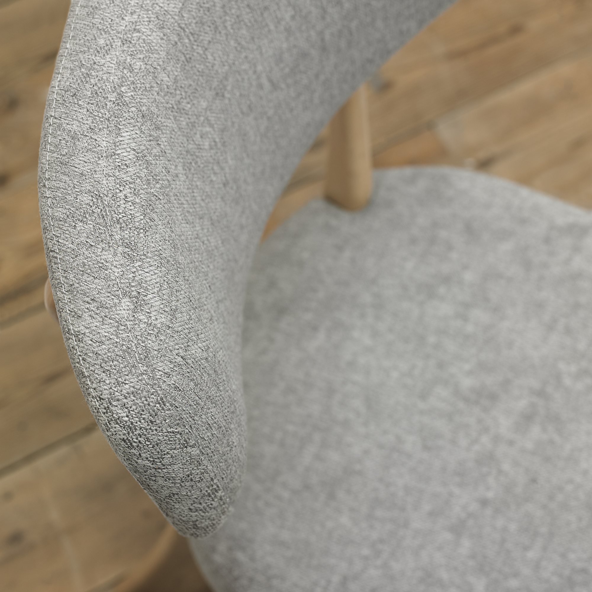 Norman - Scandi Oak Dining Chair in Grey Fabric (Pair)