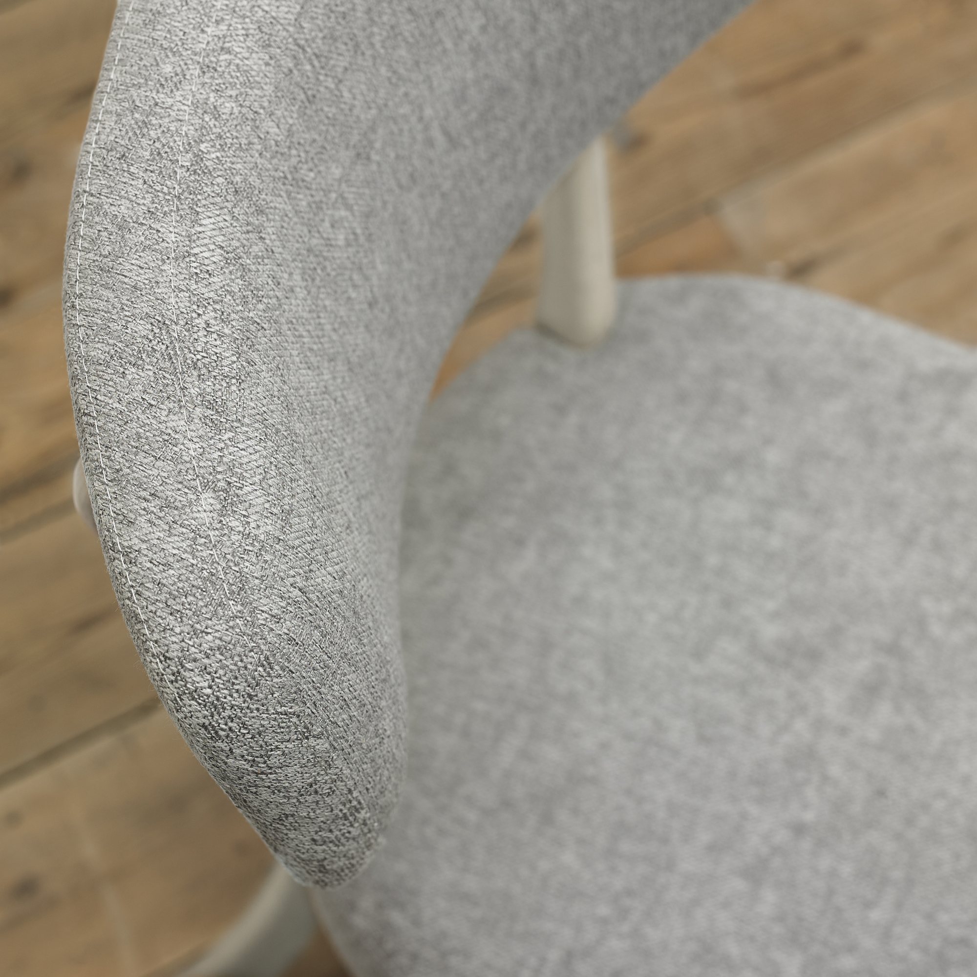 Norman - Soft Grey Dining Chair in Grey Fabric (Pair)