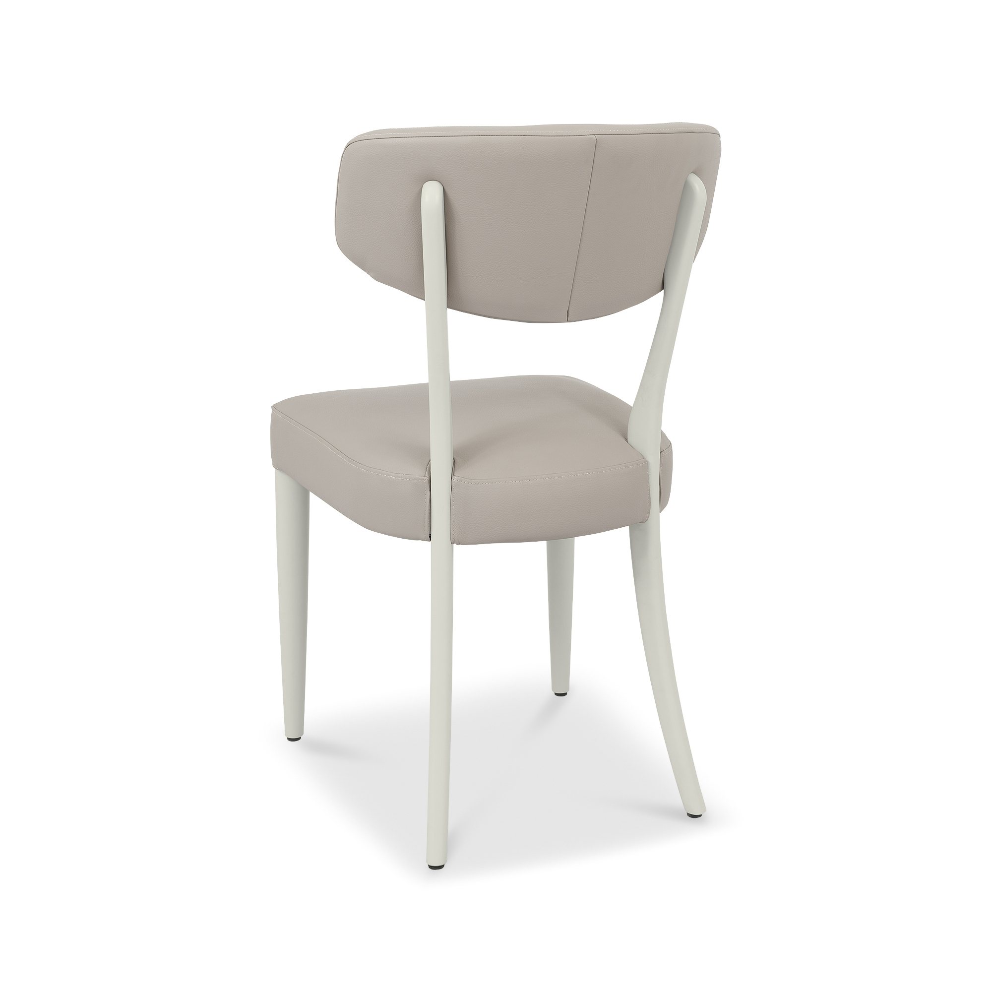 Norman - Soft Grey Dining Chair in Grey Bonded Leather (Pair)
