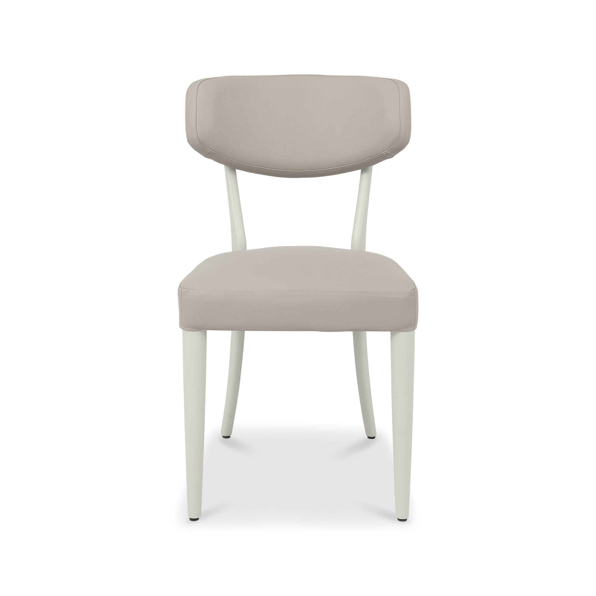 Norman - Soft Grey Dining Chair in Grey Bonded Leather (Pair)