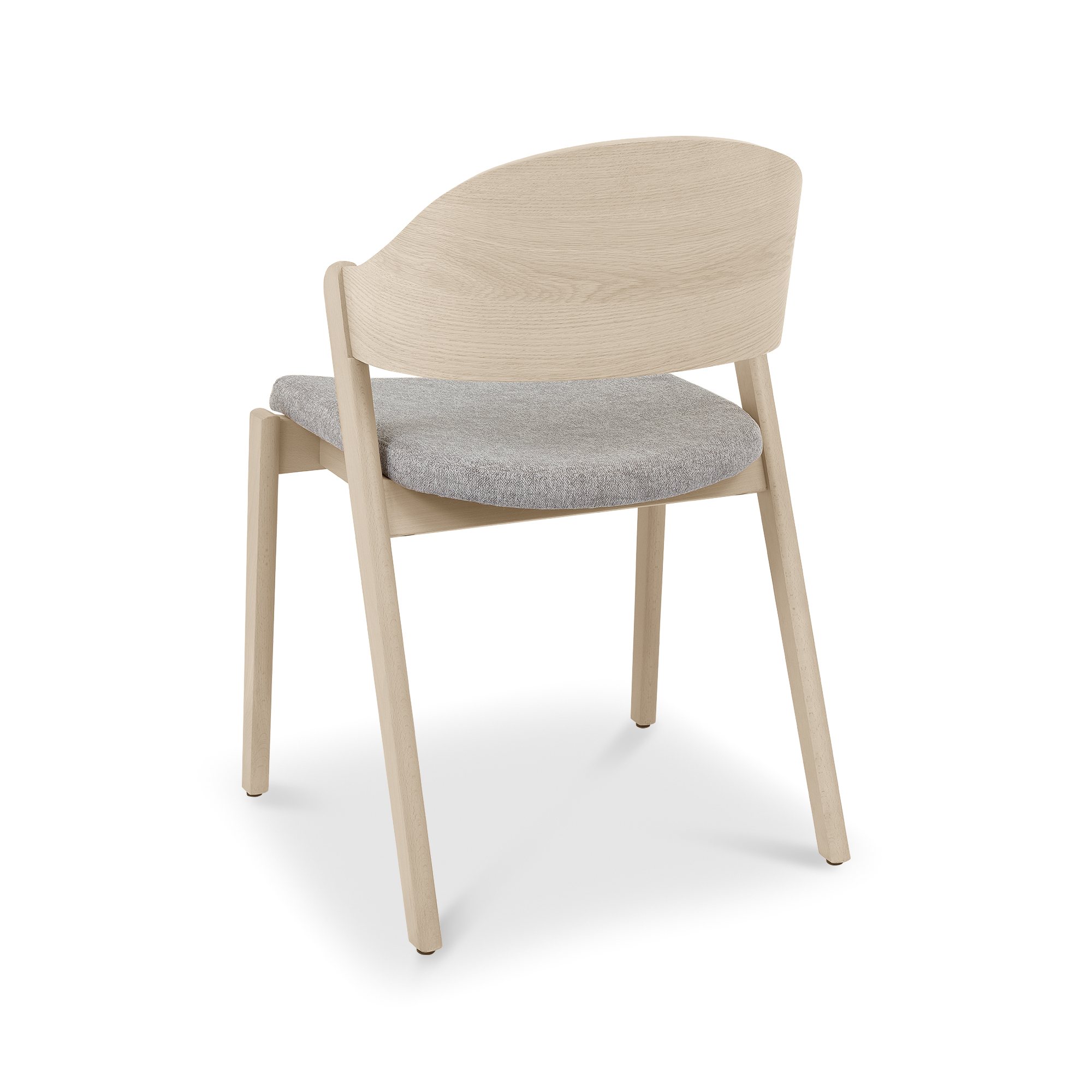 Astra - Scandi Oak Dining Chair in Grey Fabric (Pair)