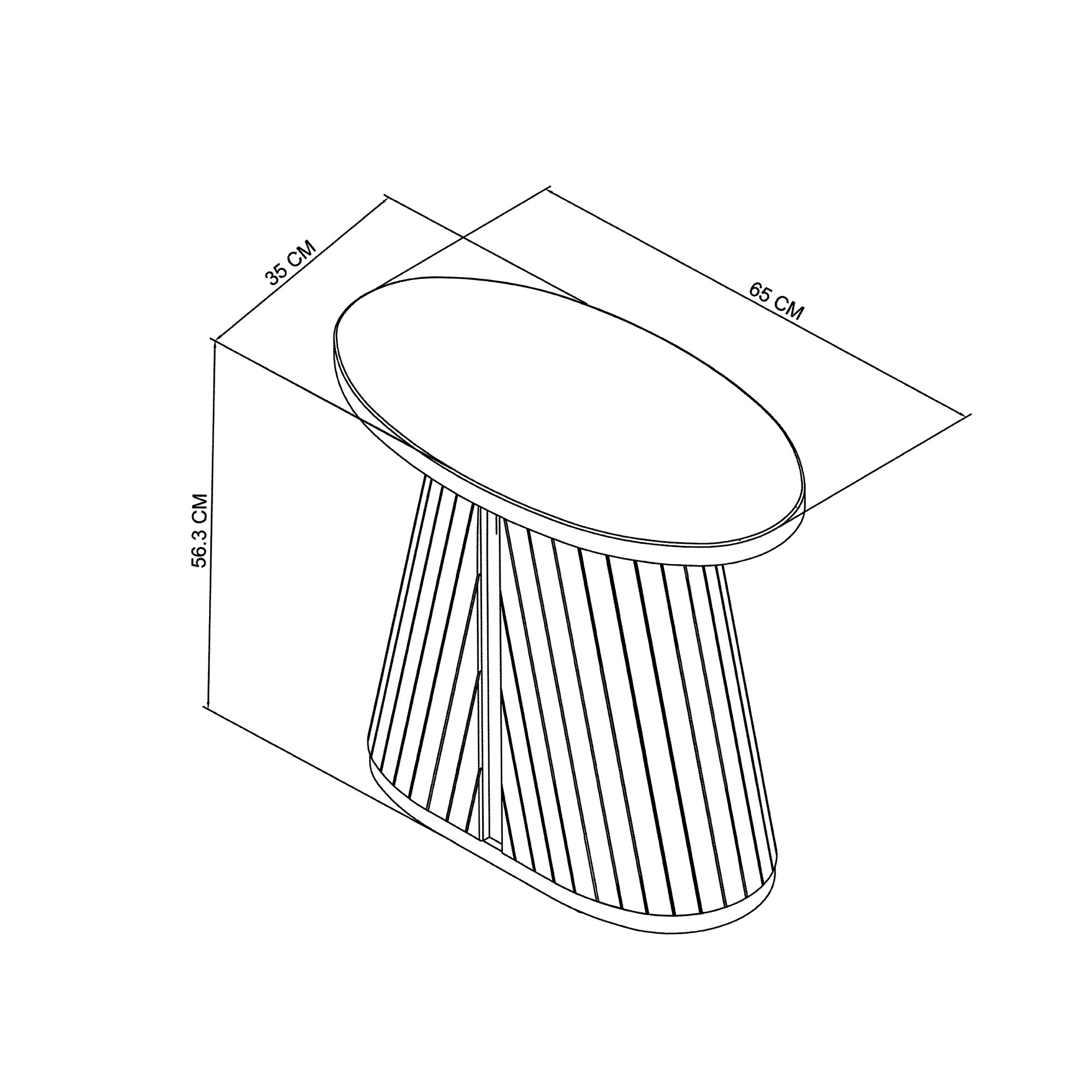 Astra - Scandi Oak Oval Lamp Table