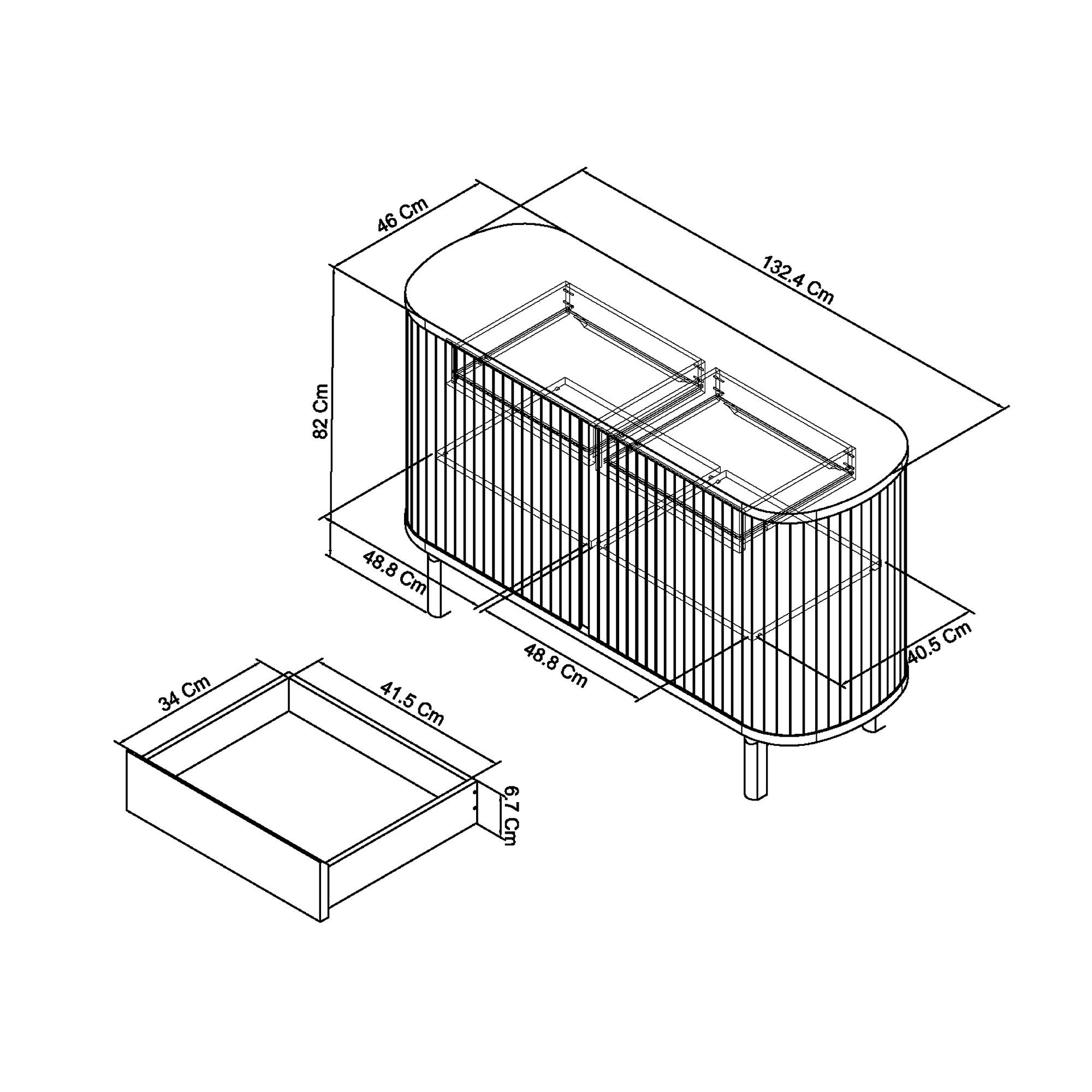 Astra - Scandi Oak Narrow Sideboard