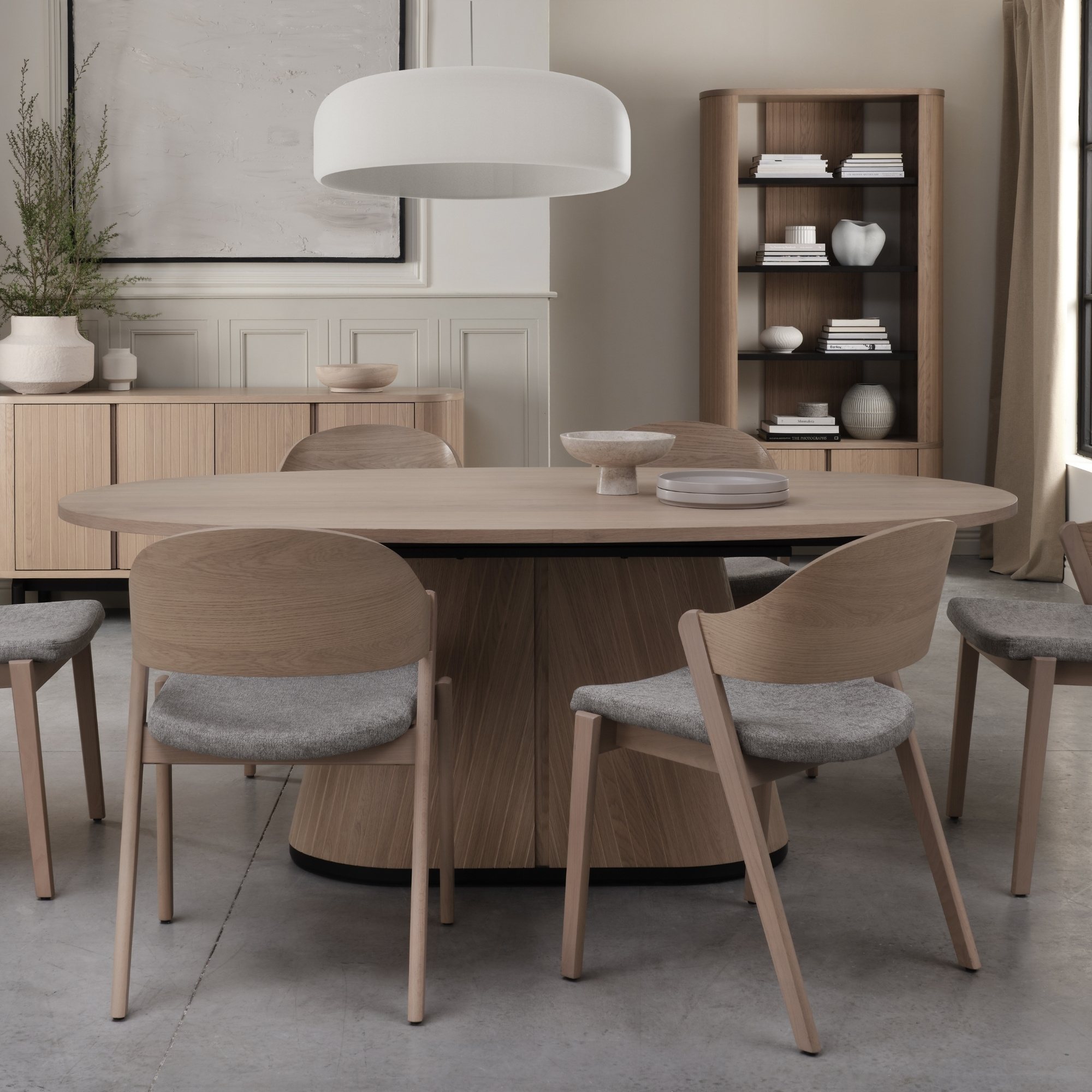 Astra Scandi Oak & Peppercorn 6 Seater Table