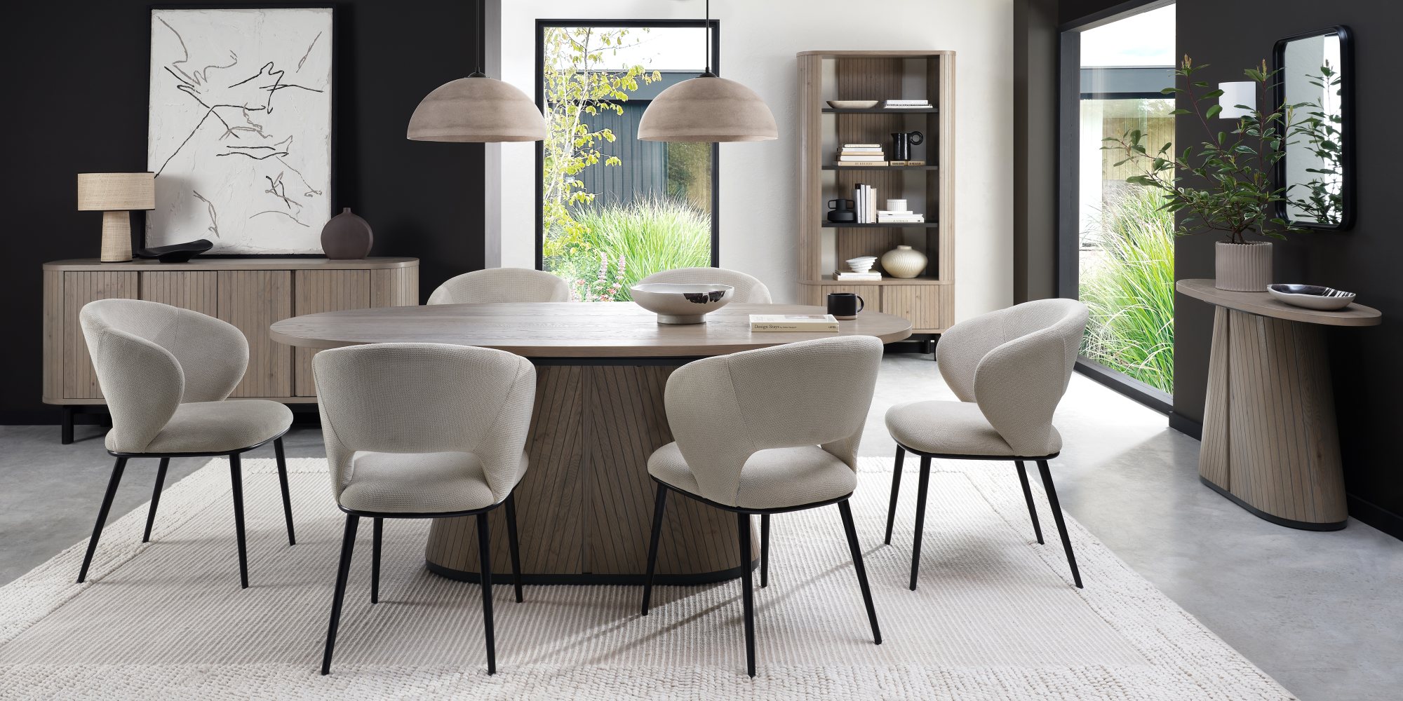 Astra - Grey Oiled Oak 6 Seater Table