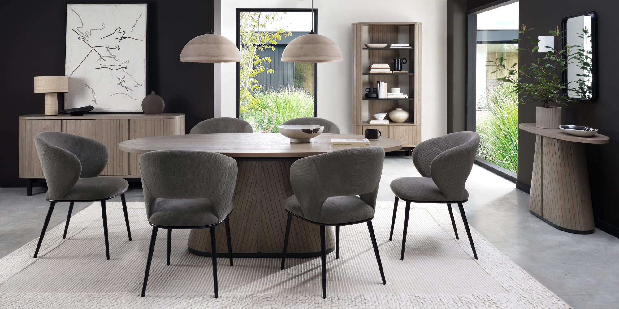 Astra - Grey Oiled Oak 6 Seater Table