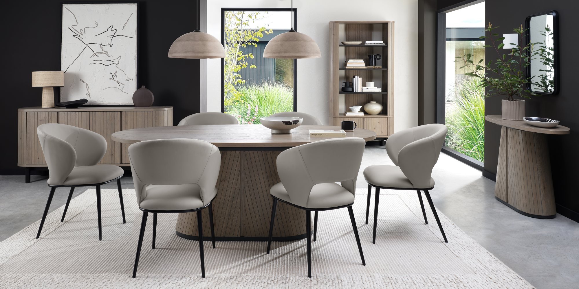 Astra - Grey Oiled Oak 6 Seater Table