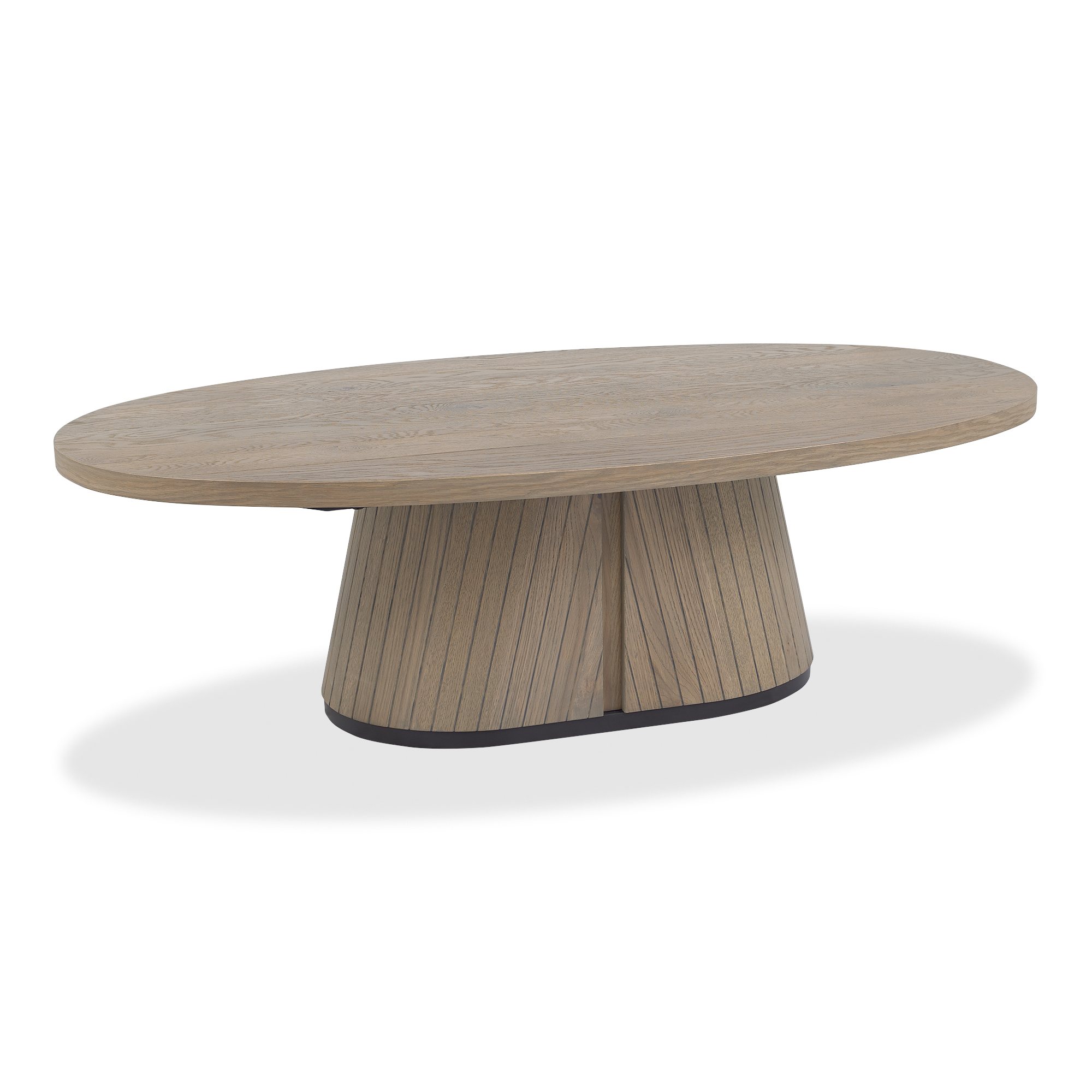 Astra - Grey Oiled Oak Oval Coffee Table