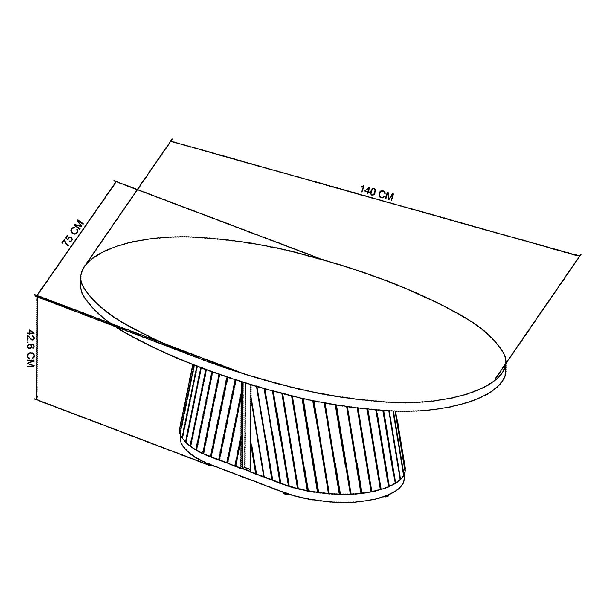 Astra - Grey Oiled Oak Oval Coffee Table