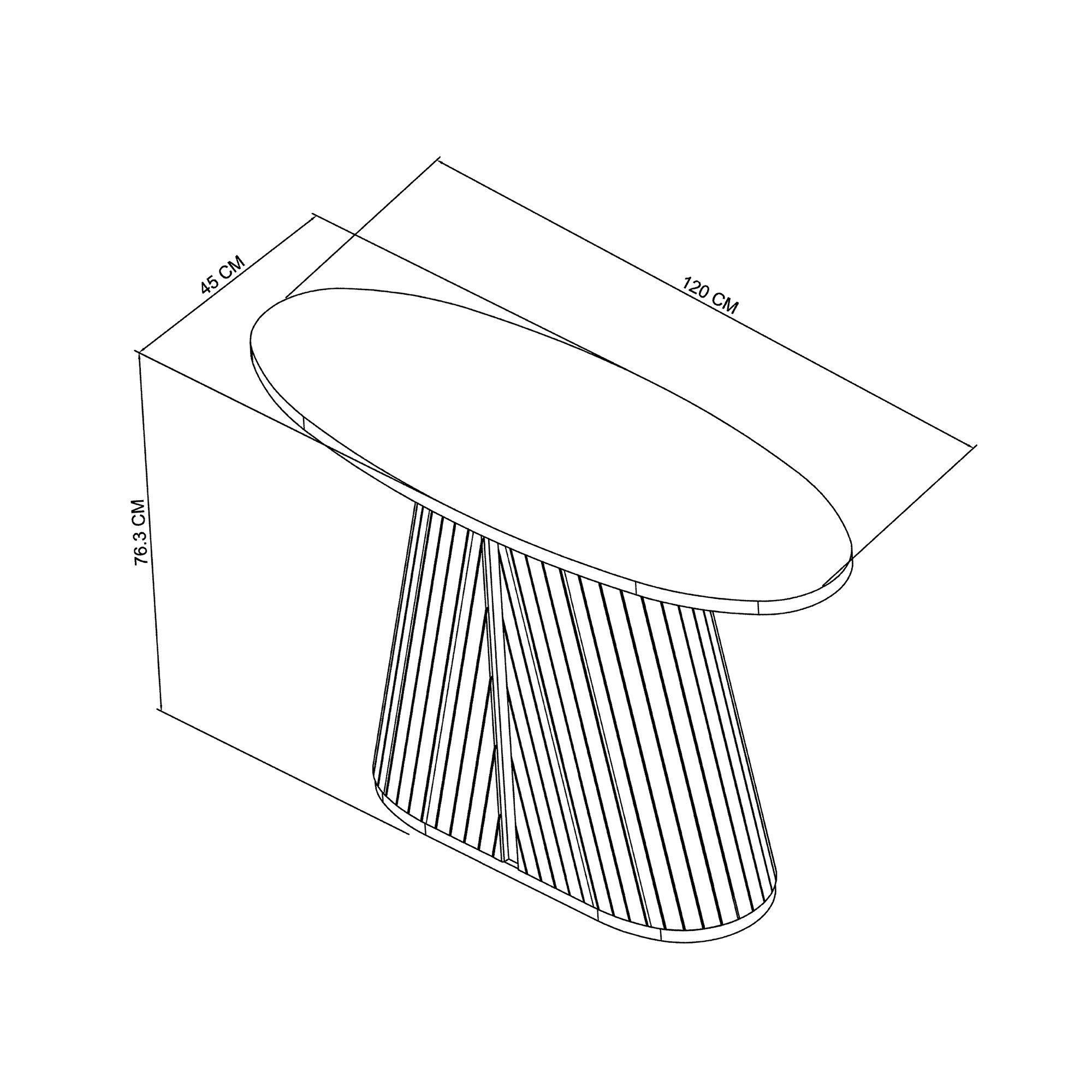 Astra - Grey Oiled Oak Oval Console Table