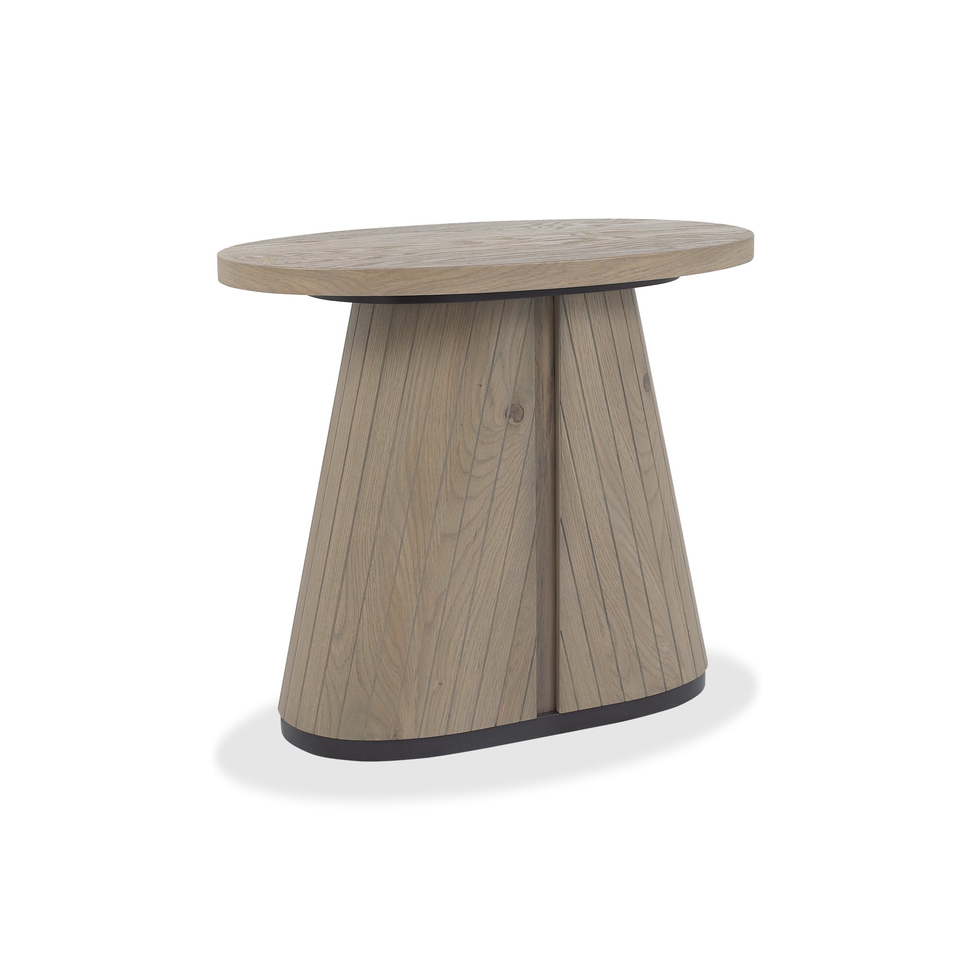 Astra - Grey Oiled Oak Oval Lamp Table