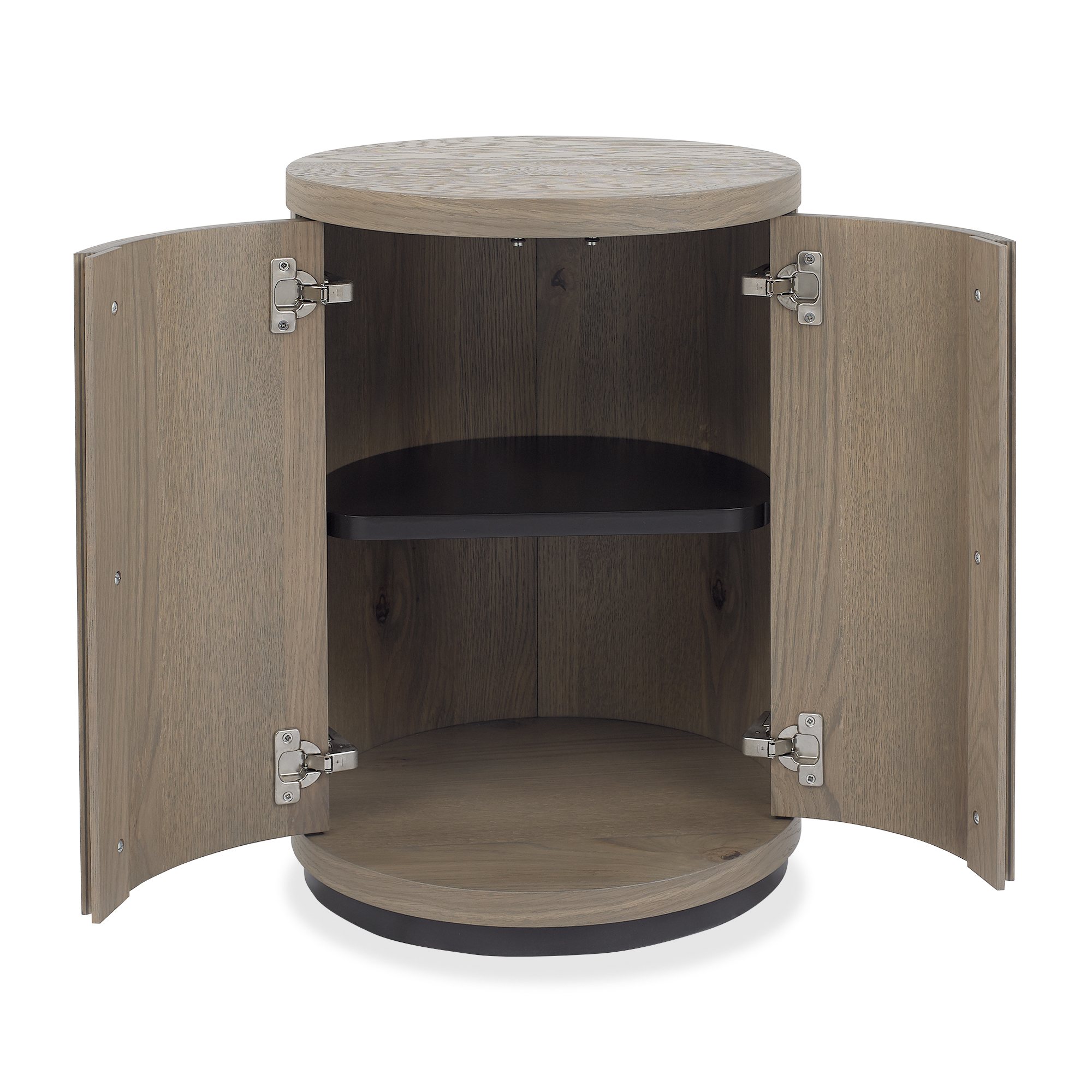 Astra - Grey Oiled Oak Round Lamp Table