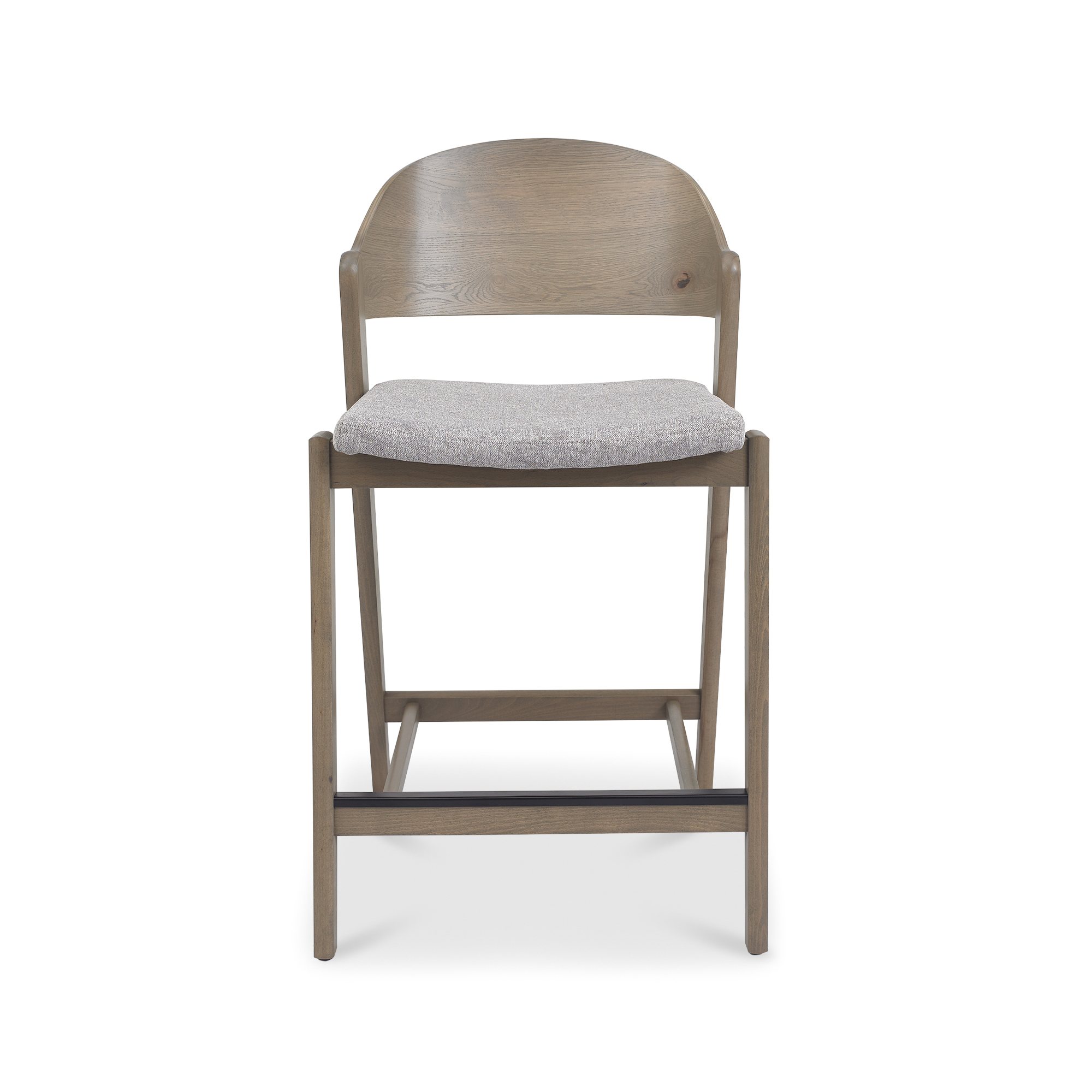Astra - Grey Oiled Oak Bar Stool in Grey Fabric