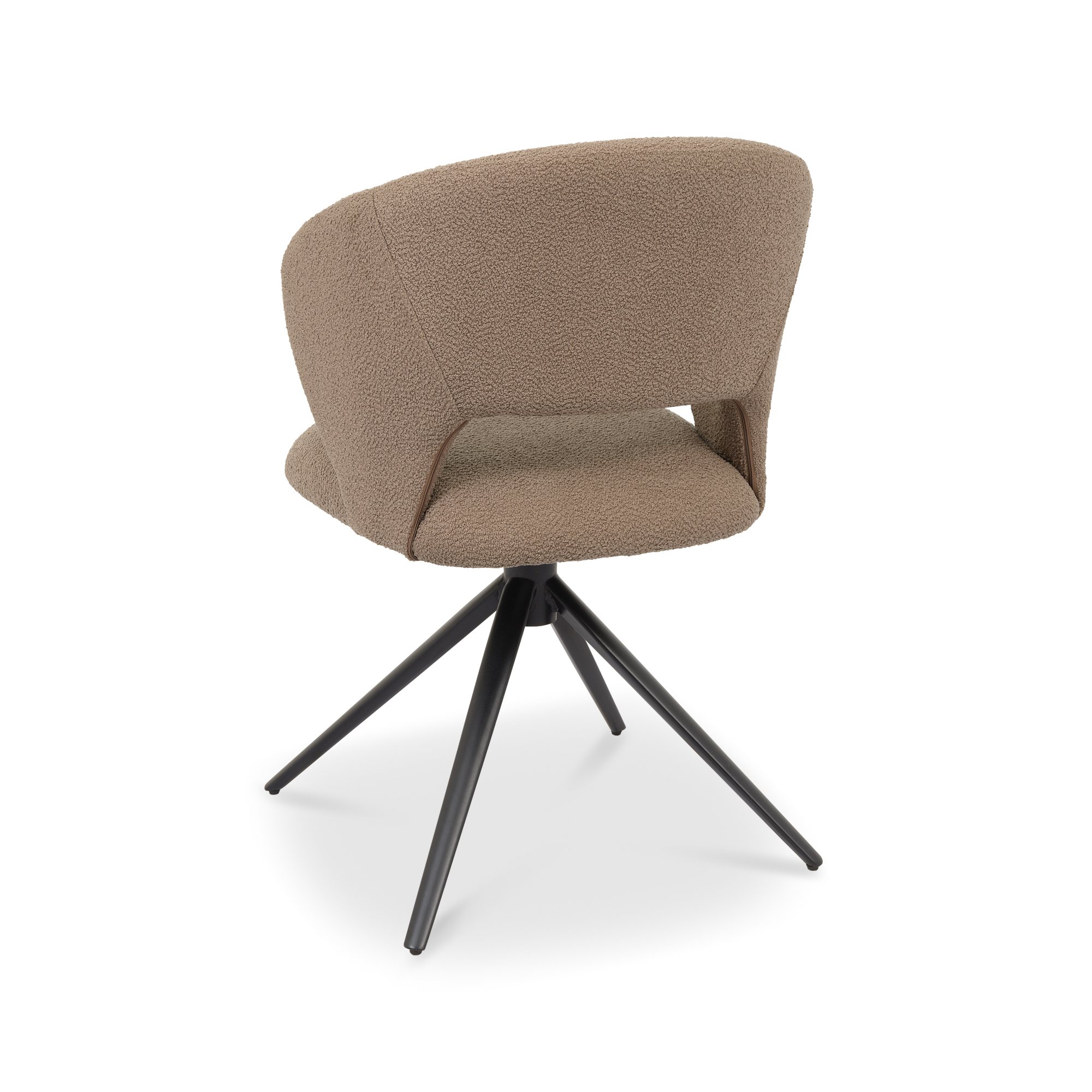 Stella - Swivel Chair in Beige Boucle Fabric