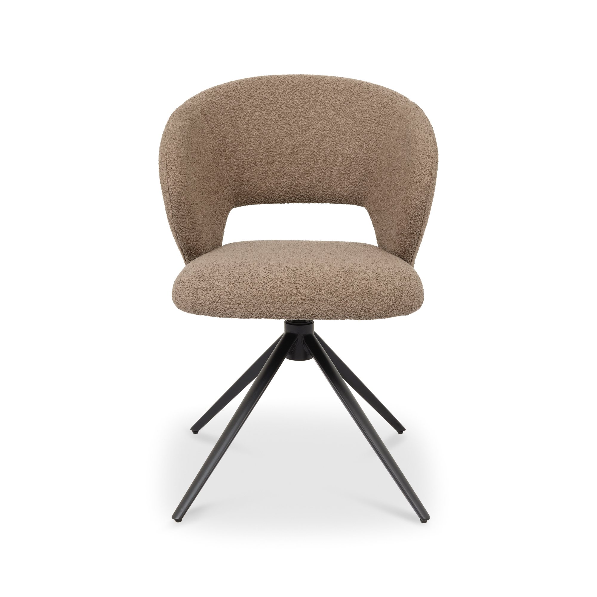 Stella - Swivel Chair in Beige Boucle Fabric